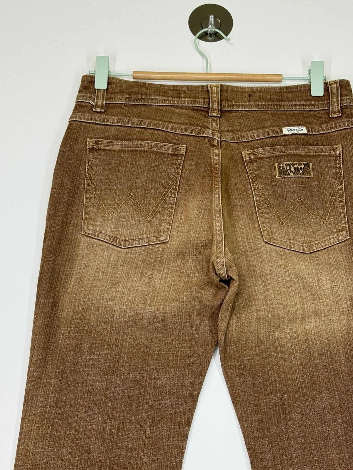 Japanese Brand Flare Vintage Wrangler Brown Wide Leg Denim Size US 28 / EU 44 - 9 Thumbnail