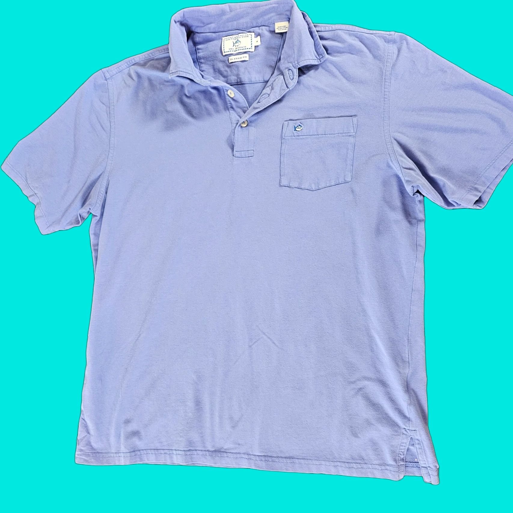 Southern Tide Southern Tide Polo Shirt Men's Medium Purple Performance Stretch The Skipjack Size US M / EU 48-50 / 2 - 1 Thumbnail