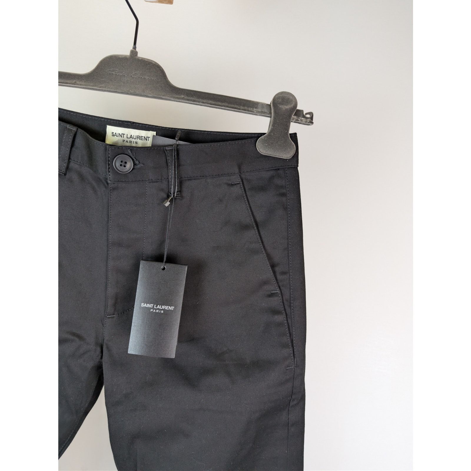 Saint Laurent Paris o1rshd1 Chinos Jeans in Black Raw Size US 29 - 5 Thumbnail