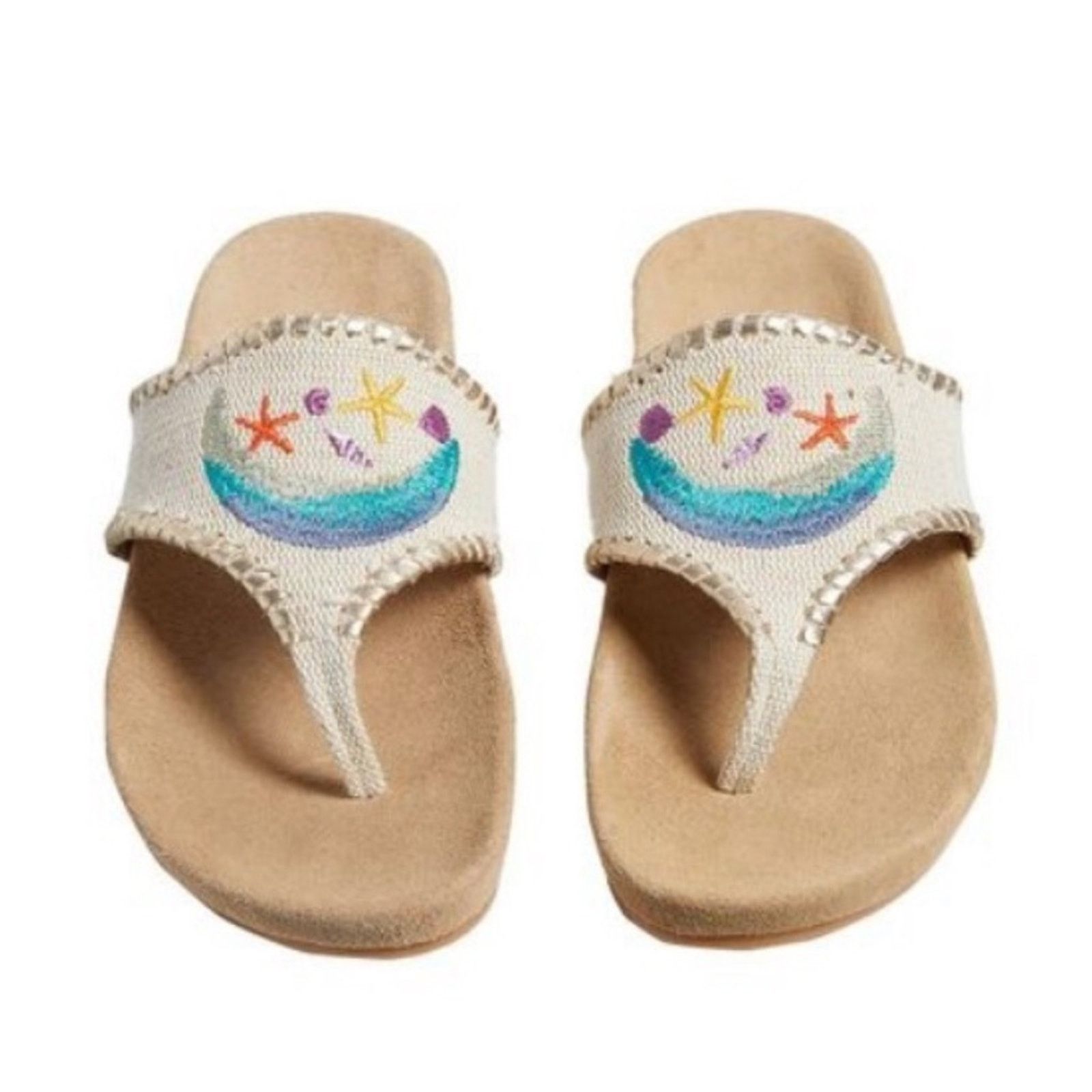 Jack Rogers Jack Rogers Embroidered Beach Scene Sandals Size US 8.5 / IT 38.5 - 1 Thumbnail