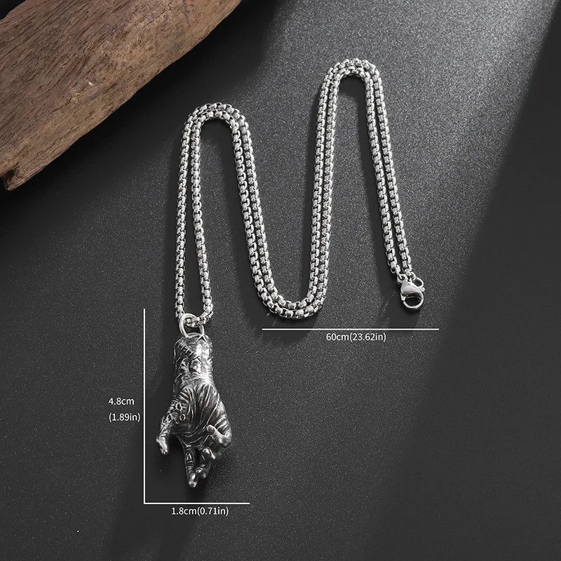 Jewelry Gothic Devil Hand Necklace Demon Size ONE SIZE - 4 Thumbnail