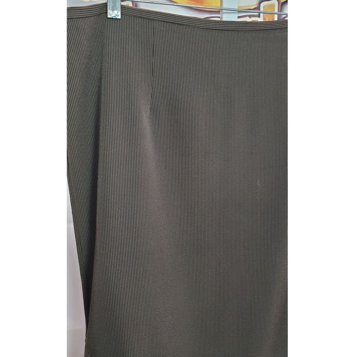 Other K.C. Spencer Brown white Pinstripe Pencil Skirt Size 16 Size 38" / US 16 / IT 52 - 7 Thumbnail