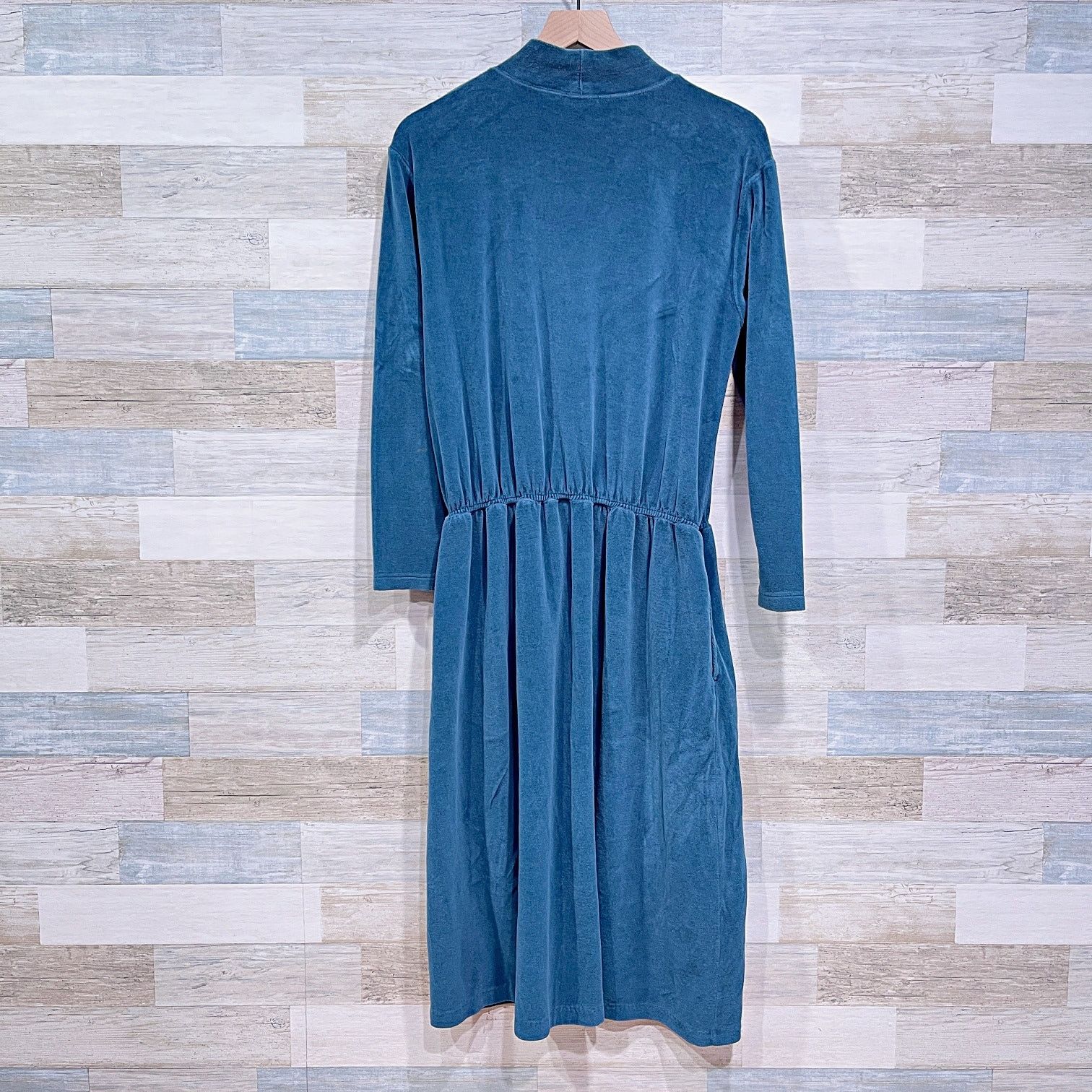 L.L. Bean LL Bean Vintage Velour Mockneck Dress Blue Womens Medium Size M / US 6-8 / IT 42-44 - 3 Thumbnail