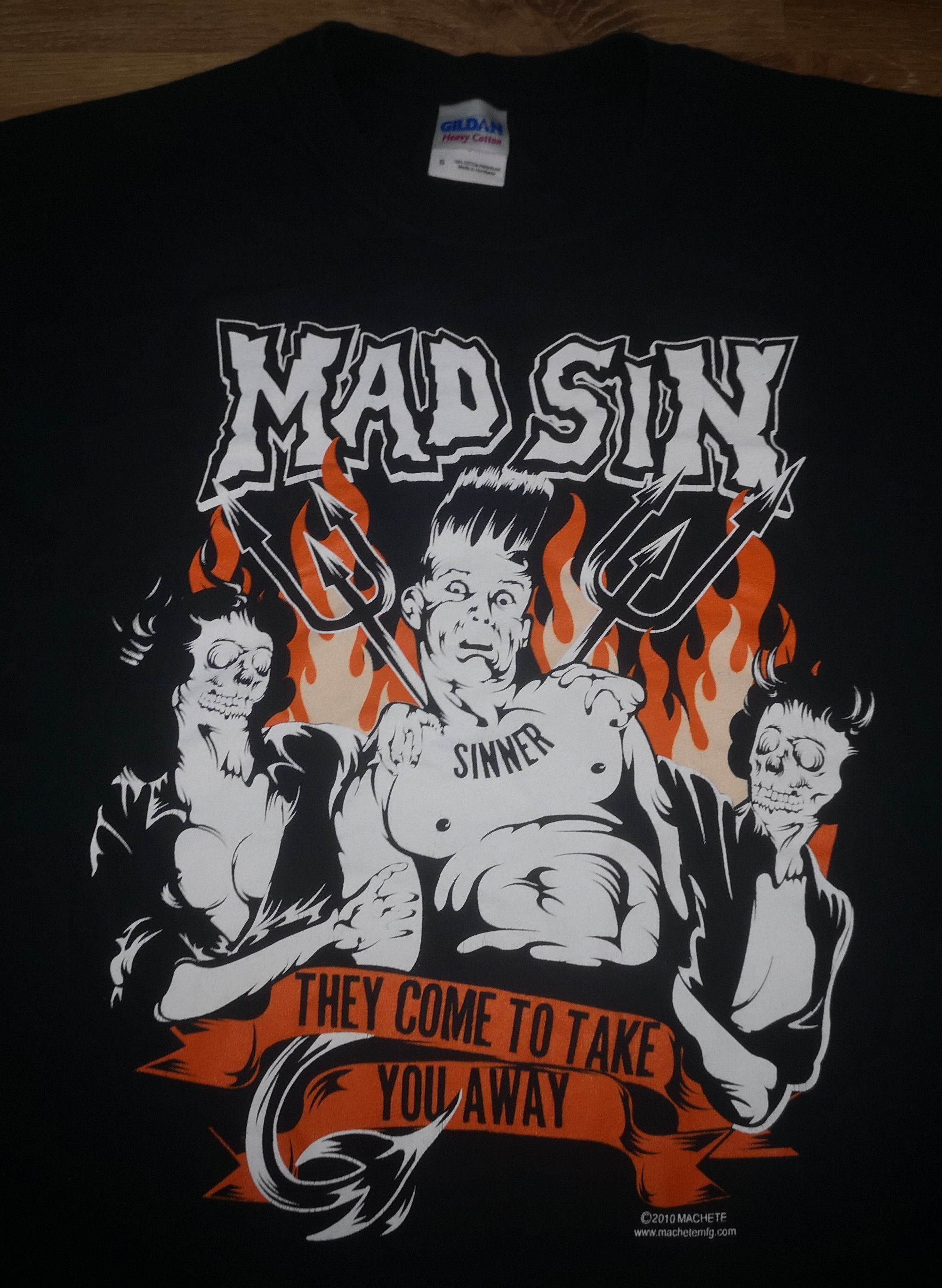 Band Tees × Vintage Vintage Psychobilly Punk Rock Band MAD SIN Machete T Shirt Size US S / EU 44-46 / 1 - 5 Thumbnail