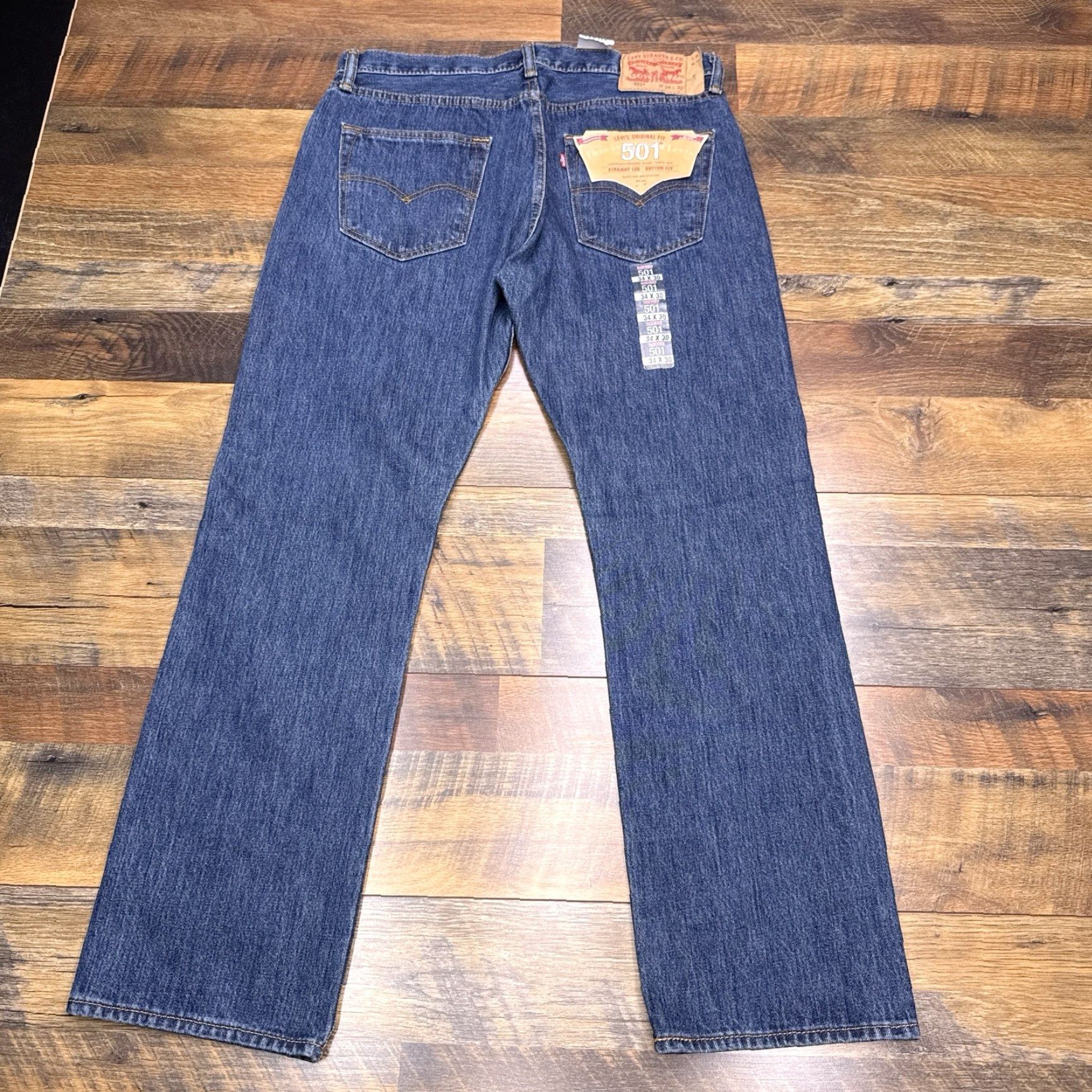 Levi's Levi's 501 Jeans Mens 34x30 Blue Button Fly Straight Leg 2008 New Size US 34 / EU 50 - 3 Thumbnail
