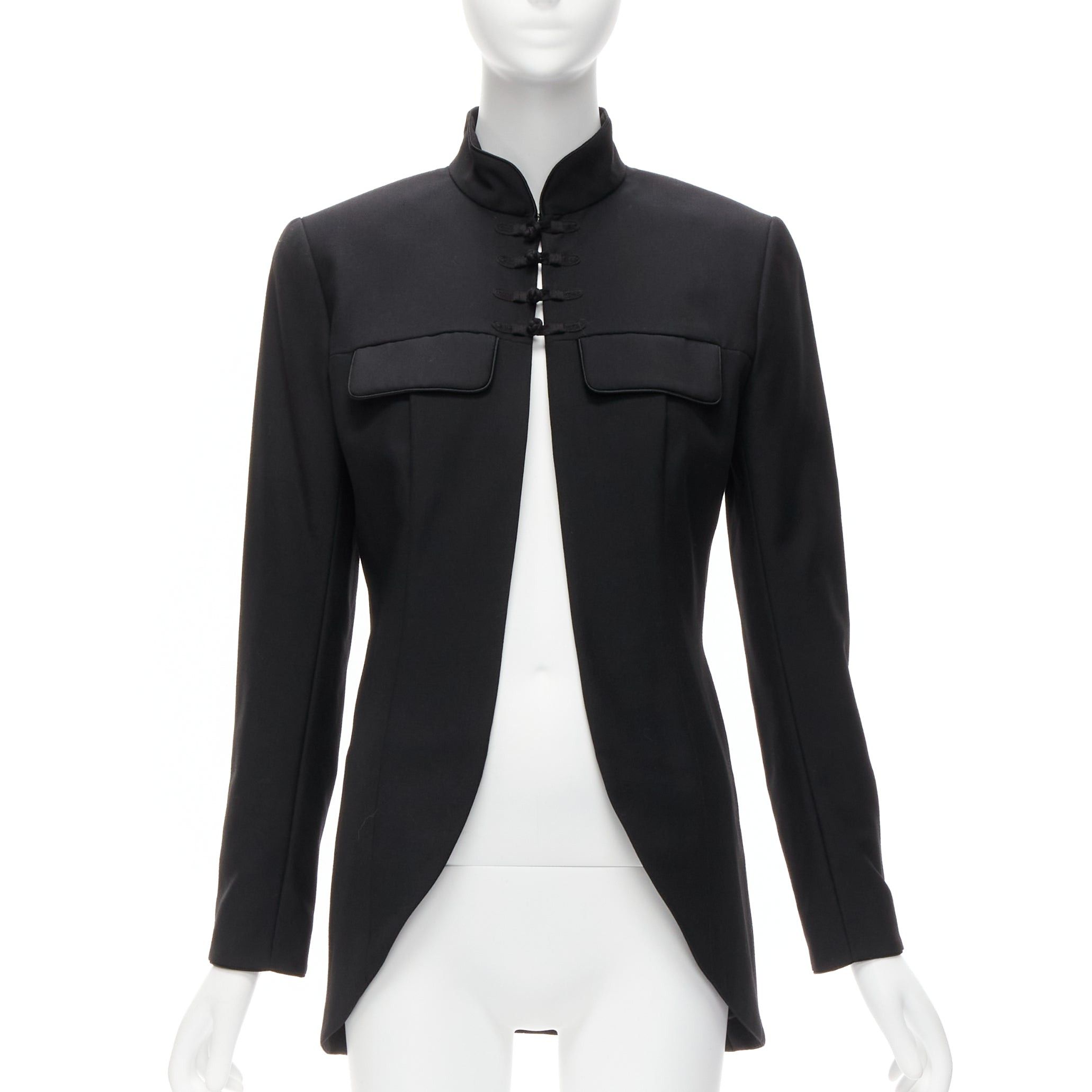 Dior CHRISTIAN DIOR John Galliano 1999 Runway black Mao Mandarin collar jacket FR38 M Size M / US 6-8 / IT 42-44 - 1 Thumbnail