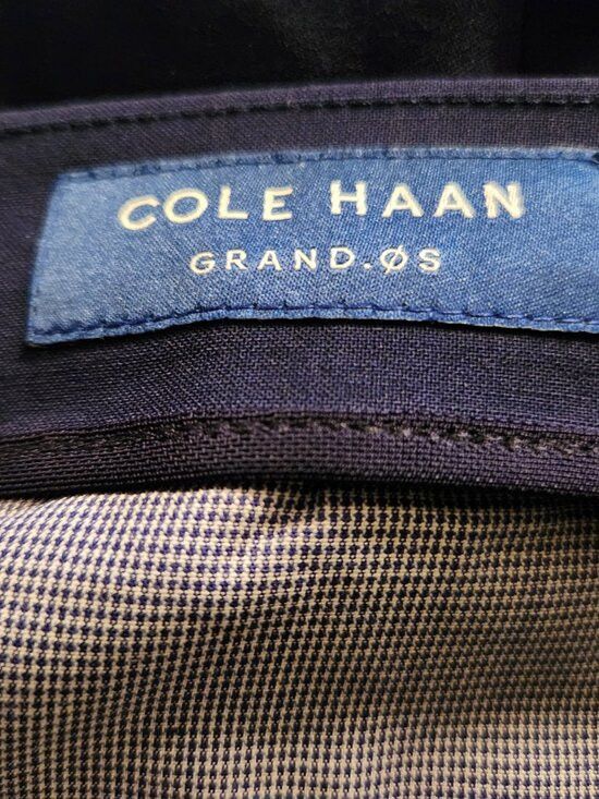 Cole Haan Cole haan men's blue 95%wool dress pants size: 35/27 Size 34S - 3 Thumbnail