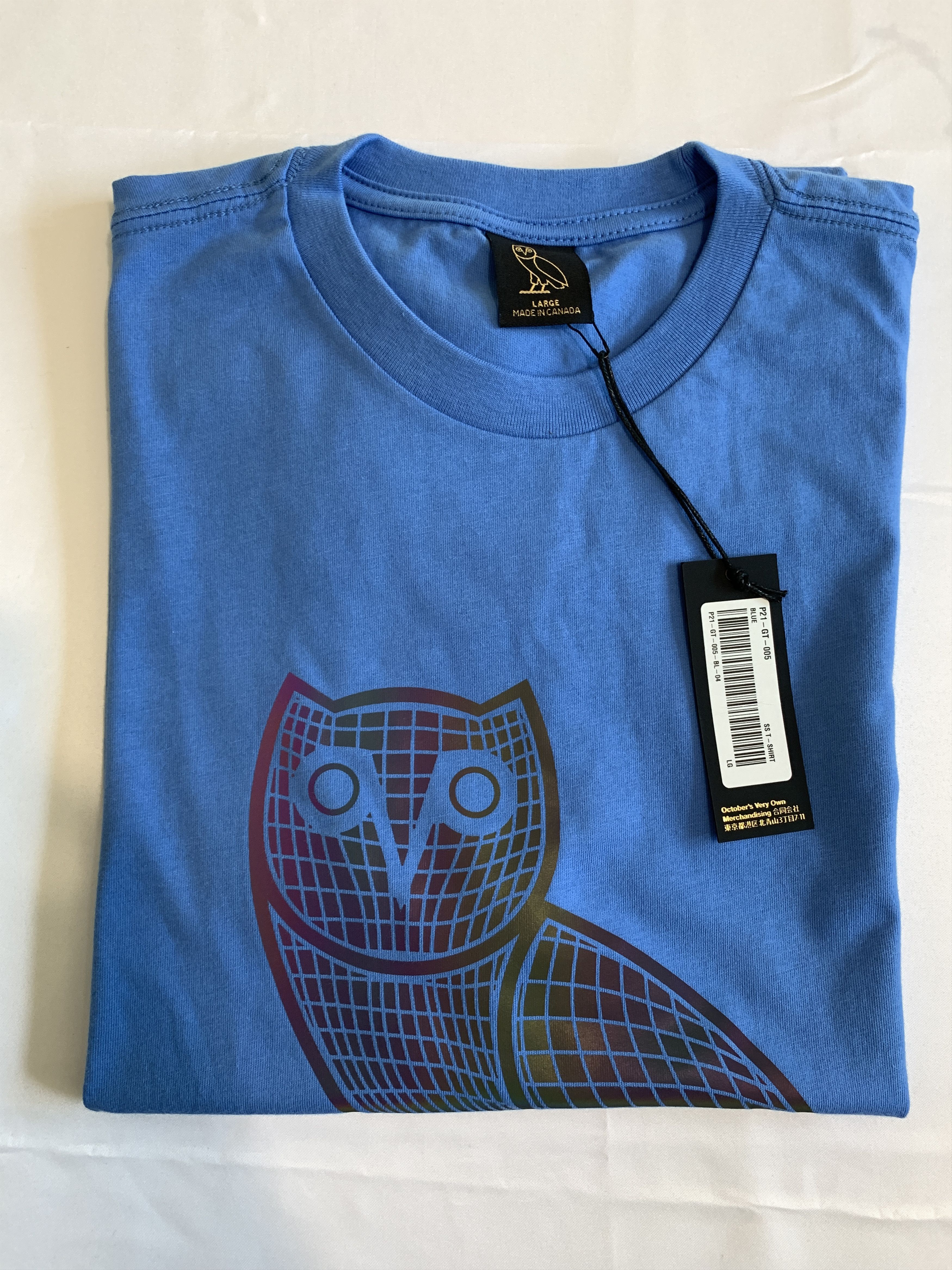 Drake *RARE* OVO Iridescent Grid OG Owl T-shirt Size US L / EU 52-54 / 3 - 6 Thumbnail