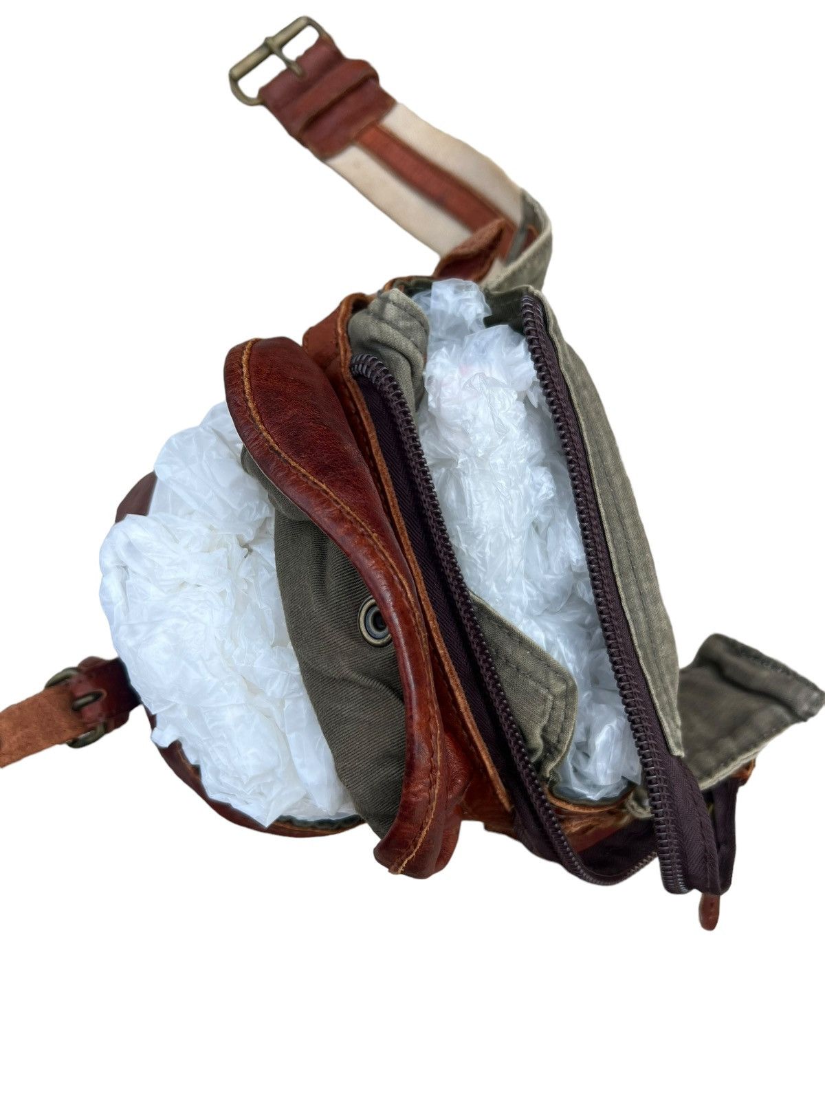 Leather Vintage Tough JeansSmith Military Surplus Patina Leather Bag Size ONE SIZE - 21 Thumbnail