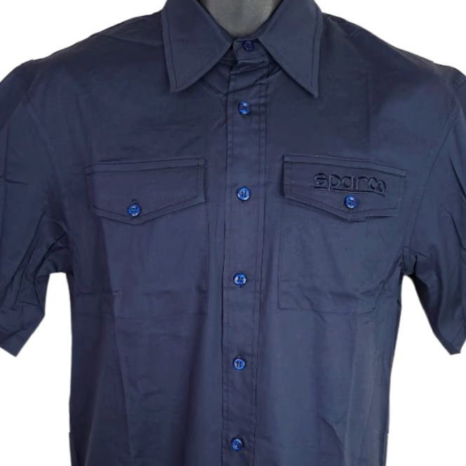 Vintage Sparco Racing Shirt Button Down Short Sleeve Mens Size XS Blue Embroidered NEW Size US XS / EU 42 / 0 - 2 Thumbnail