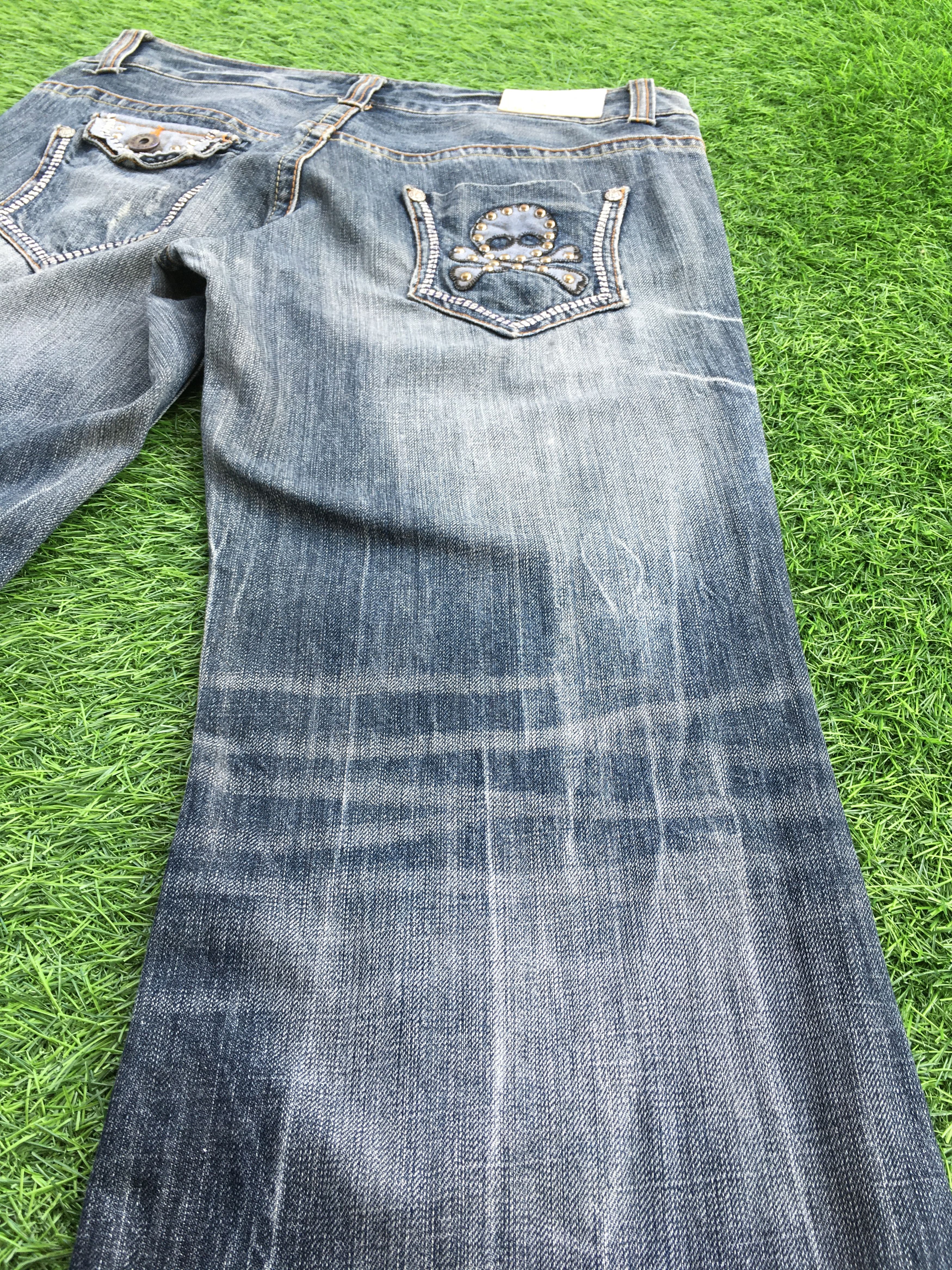 Japanese Brand Distressed Japanese Skull Baggy Wide Leg Denim Jeans D-1190 Size US 28 / EU 44 - 8 Thumbnail