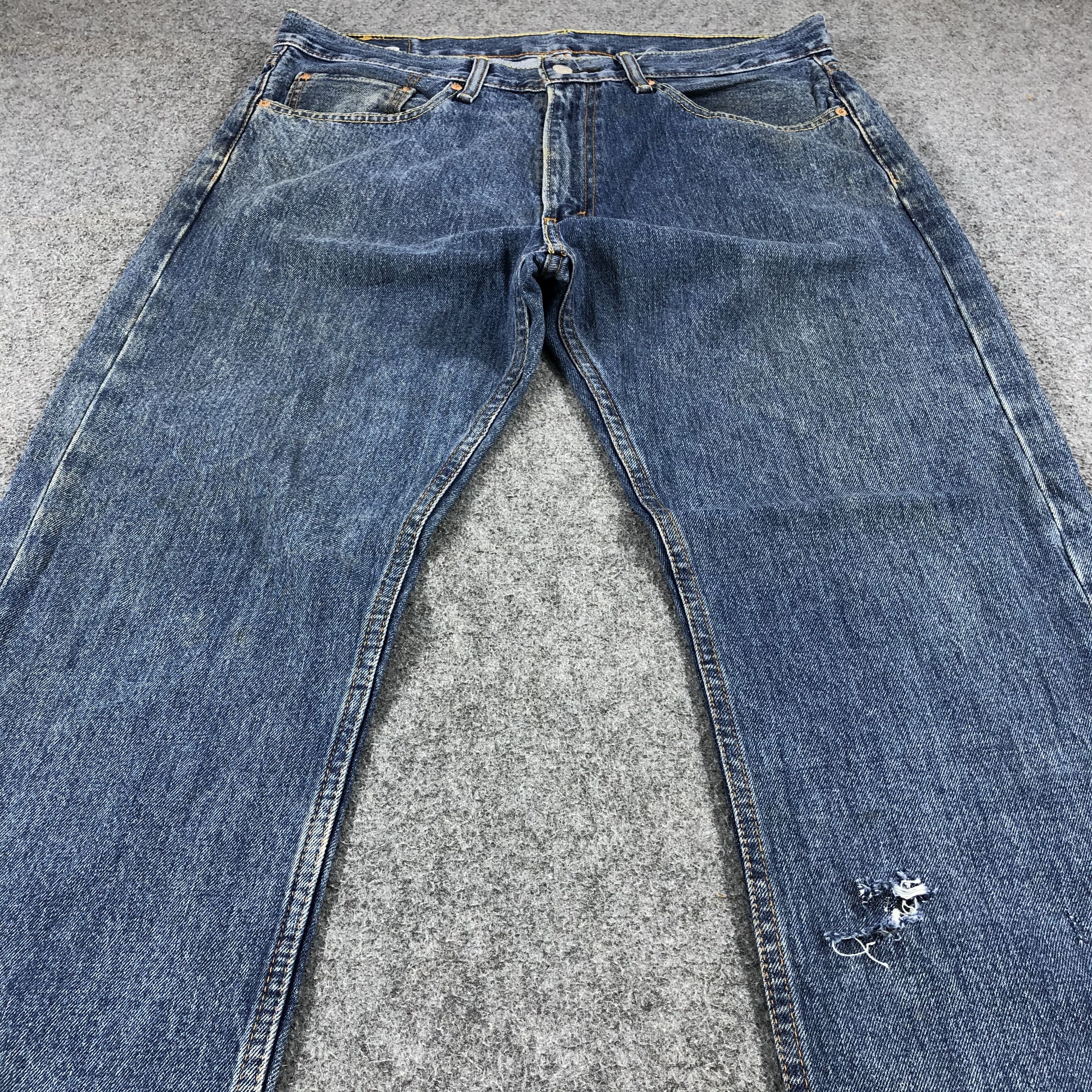 Levi's Vintage Blue Washed Levis 505 Jeans-J982 Size US 37 - 3 Thumbnail