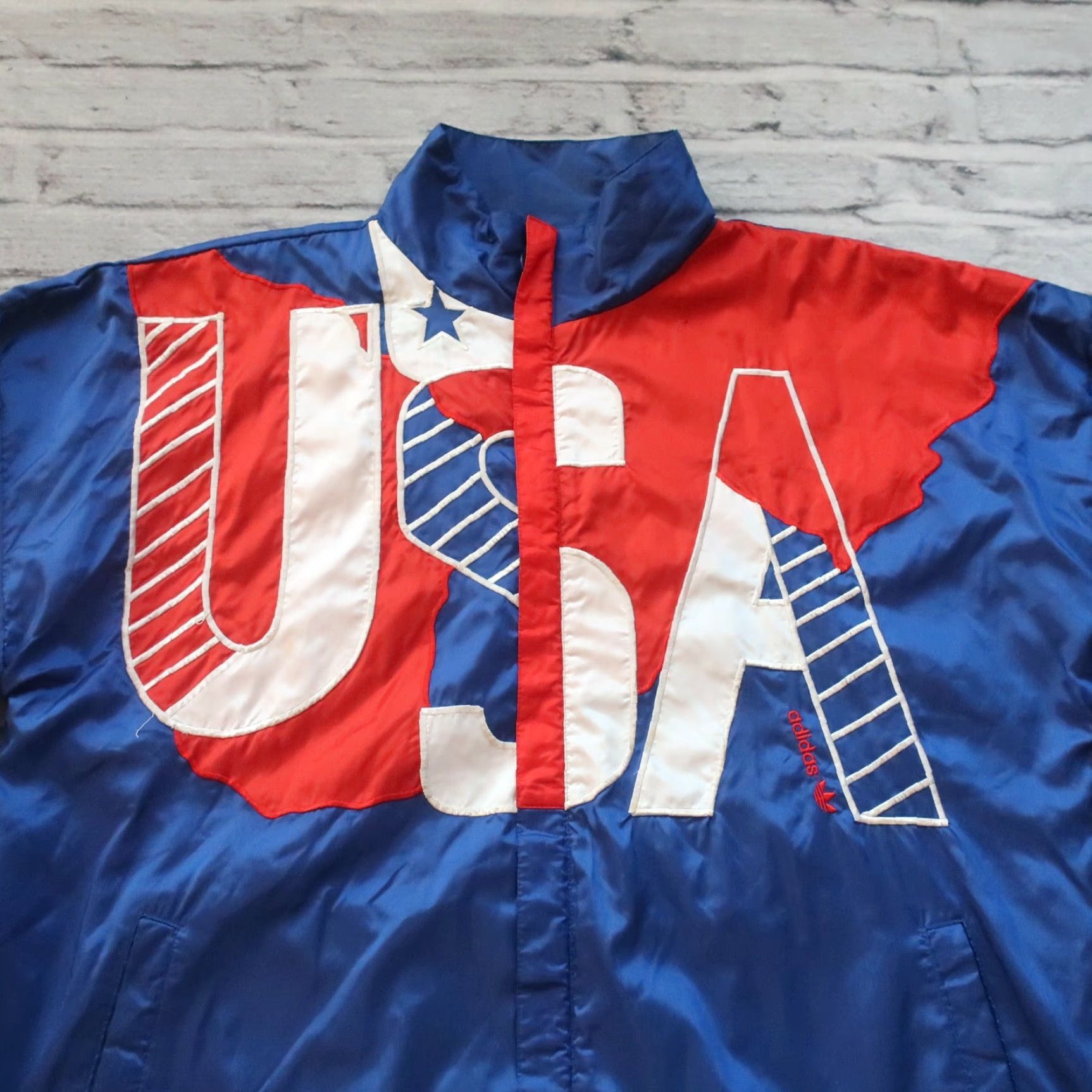 Adidas Vintage Adidas Olympics USA Jacket Large Blue - Men's Knit? Size US L / EU 52-54 / 3 - 2 Thumbnail