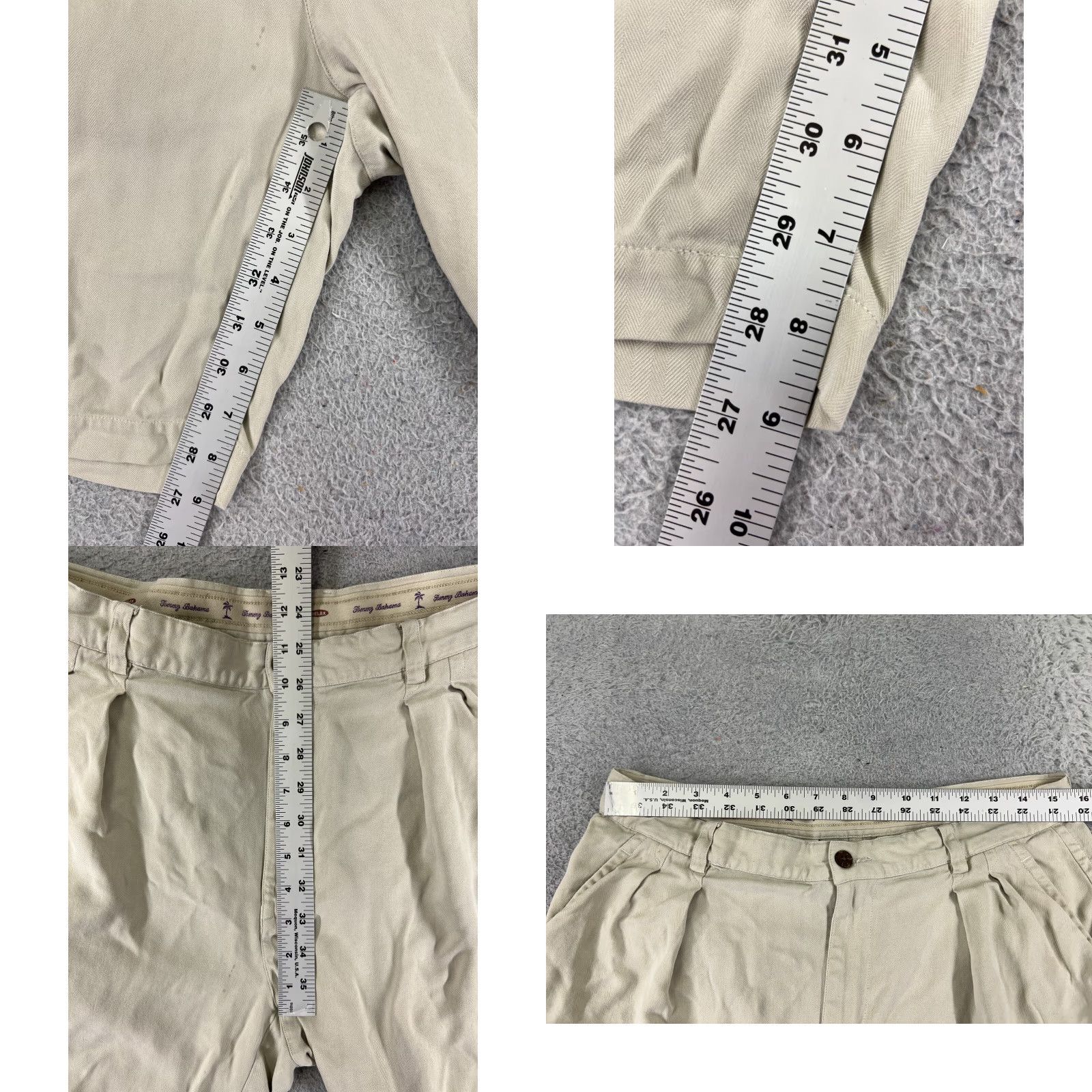 Tommy Bahama Tommy Bahama Shorts Men 36 Beige Cotton Silk Pleated Bermuda Quick Dry Golf Beach Resort Size US 36 / EU 52 - 8 Thumbnail