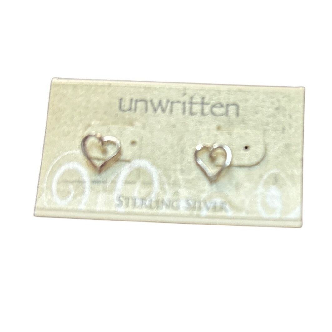Other Sterling Silver Open Heart Stud Earrings By Unwritten Size ONE SIZE - 4 Thumbnail