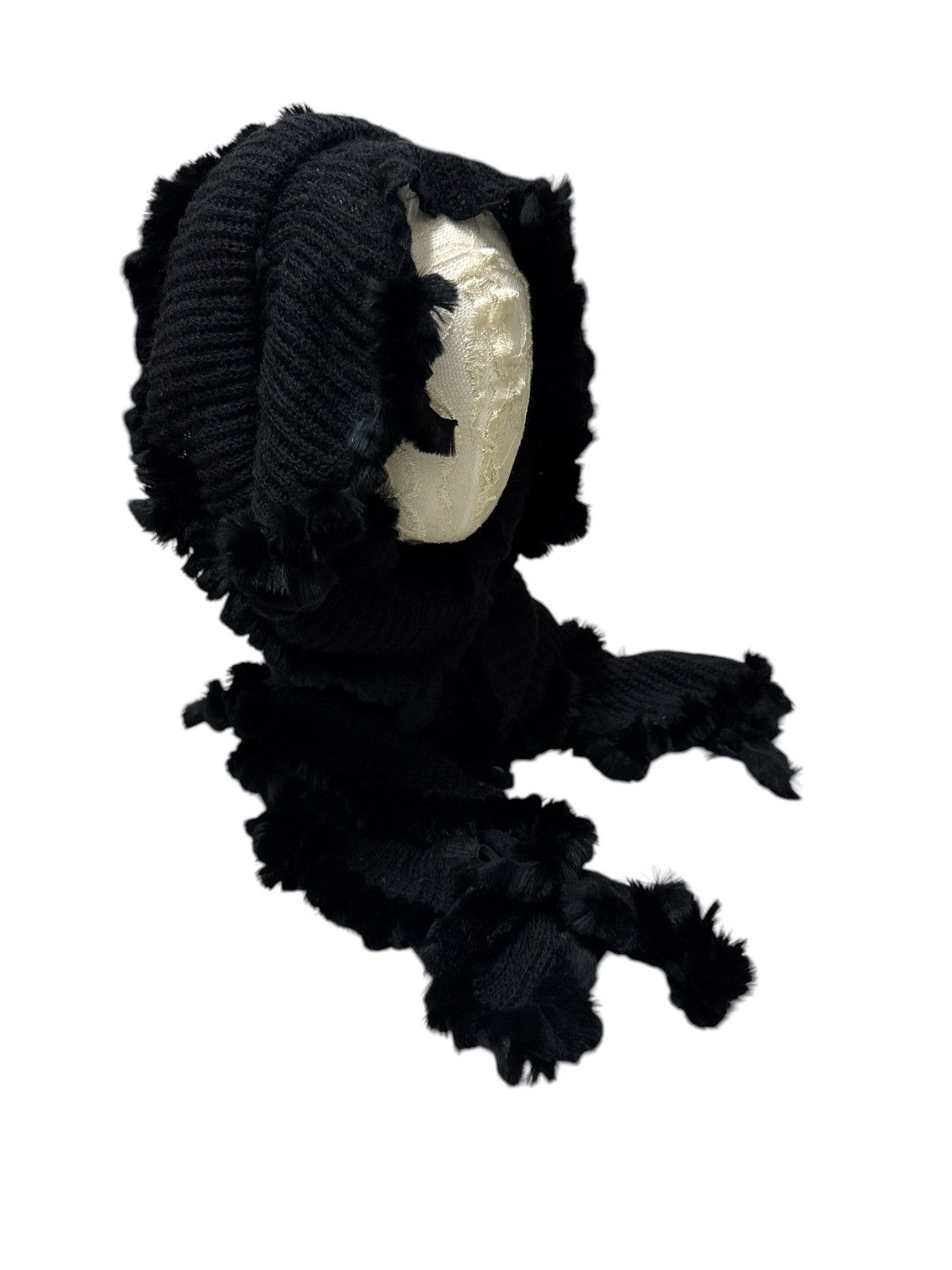 Japanese Brand TO BE CHIC JAPAN PERFORATED DESTROYED FUR LINING SCARF Size ONE SIZE - 3 Thumbnail