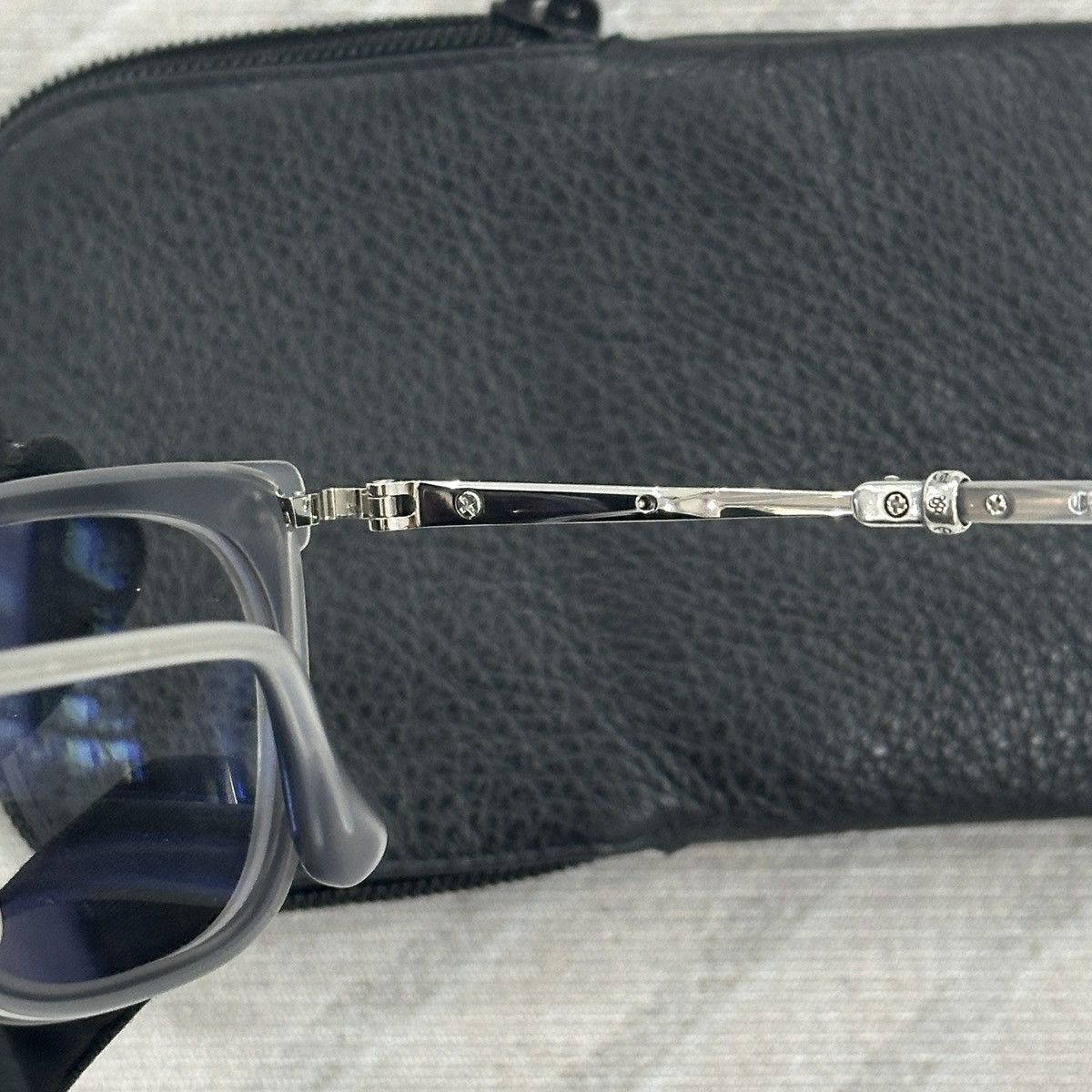 Chrome Hearts CHROME HEARTS STRAPADICTOME MATTE GRAPHITE/SS EYEGLASSES Size ONE SIZE - 10 Thumbnail