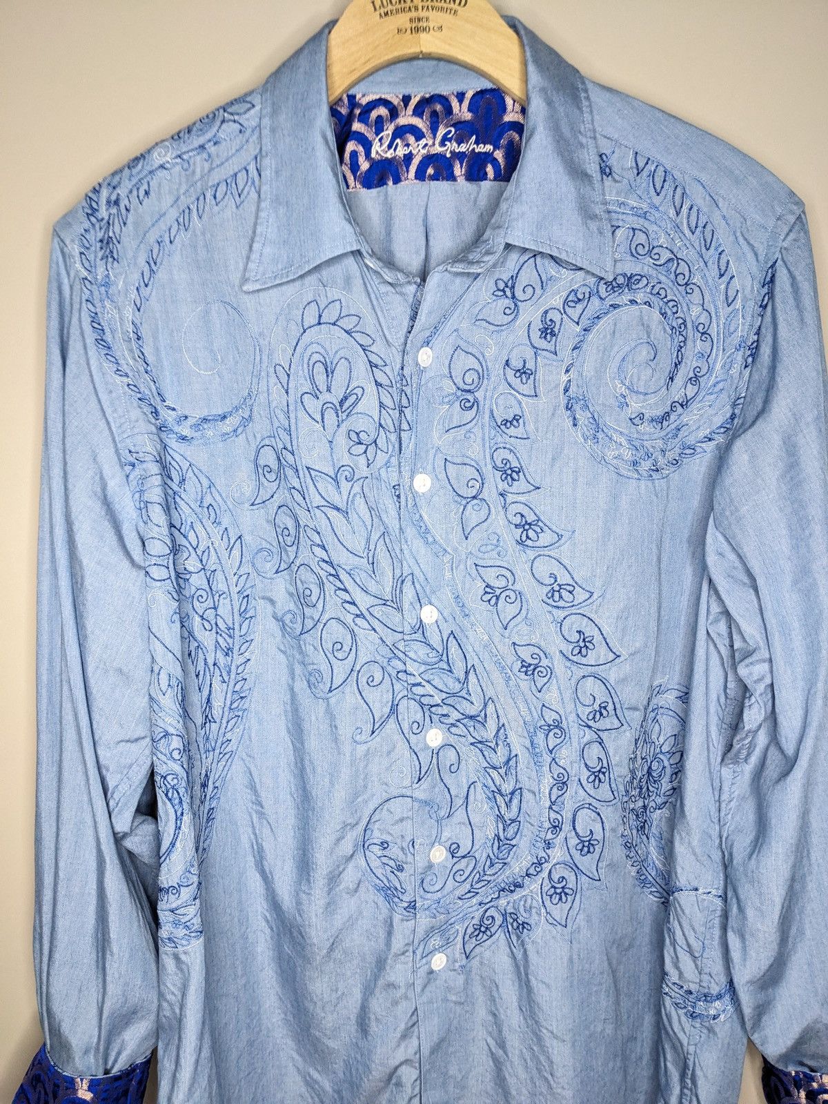 Robert Graham Robert Graham Paisley Flip Cuff Button Up Shirt Large Tencel Size US L / EU 52-54 / 3 - 2 Thumbnail