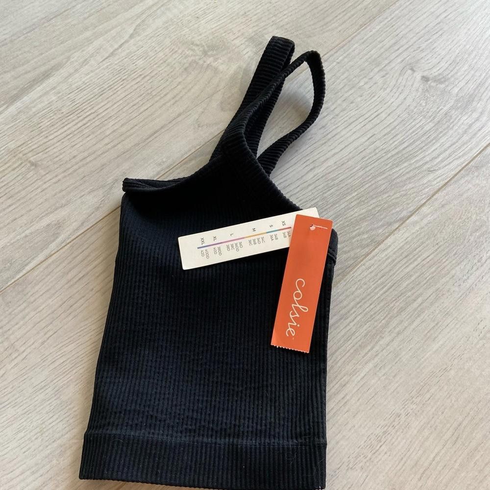 Designer Comfortable Black Ribbed Crop Top - Casual Essential Size ONE SIZE - 4 Thumbnail