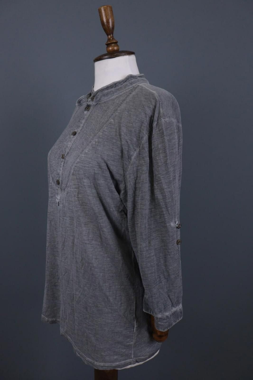 Thom Krom Thom Krom Gray Henley Lagenlook Tunic Blouse Shirt Size L Size L / US 10 / IT 46 - 5 Thumbnail