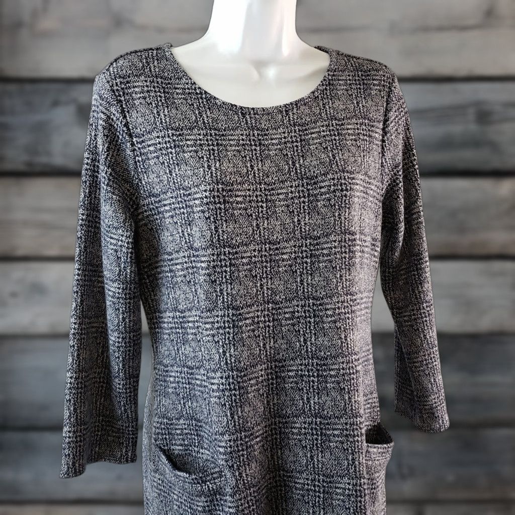 Vintage 41Hawthorn Womens Knit Dress Sz Medium Blue 3/4 Sleeve Pockets Size M / US 6-8 / IT 42-44 - 1 Thumbnail