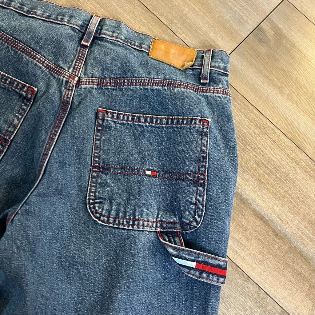 Tommy Hilfiger Vintage Tommy Hilfiger Medium Wash Cargo Carpenter Women 30 Size 30" / US 8 / IT 44 - 6 Thumbnail