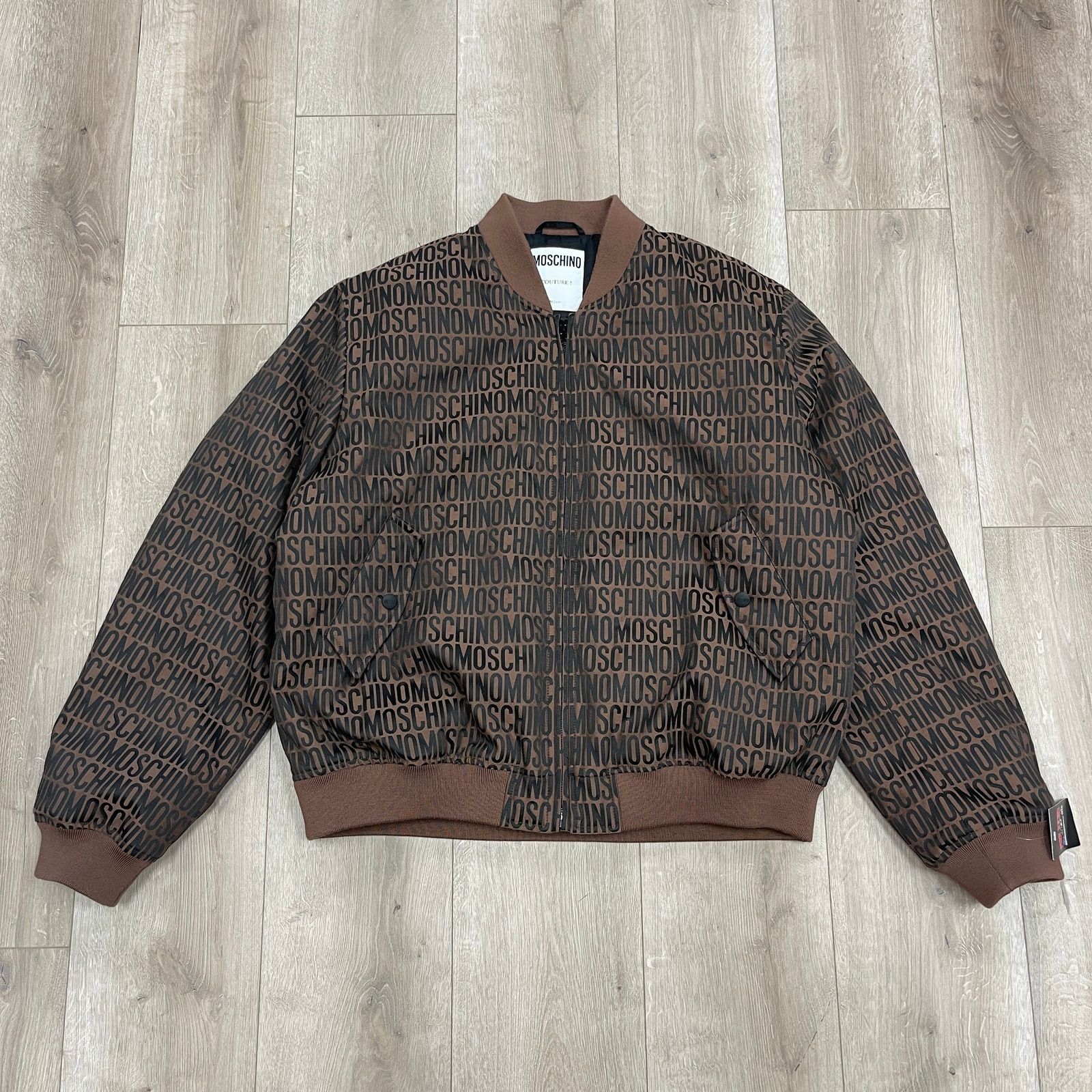 Moschino Moschino All Over Logo Jacquard Nylon Bomber Jacket size 54 Size US XXL / EU 58 / 5 - 1 Thumbnail