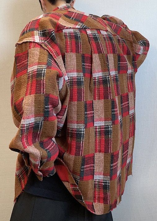 Japanese Brand × Vintage Fashion retro punk distressed plaid checked flannel shirt Size US L / EU 52-54 / 3 - 4 Thumbnail