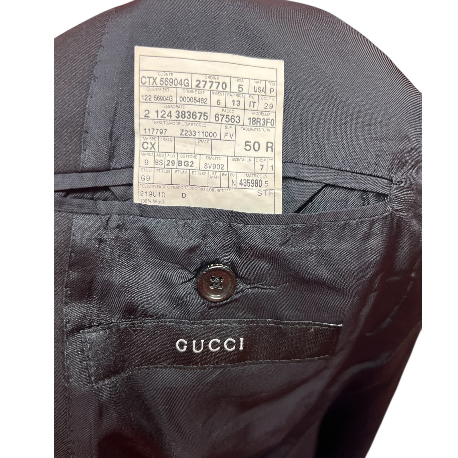 Gucci Gucci Mens Black Two-Button Blazer Jacket Made In Italy Size Size 50R - 5 Thumbnail