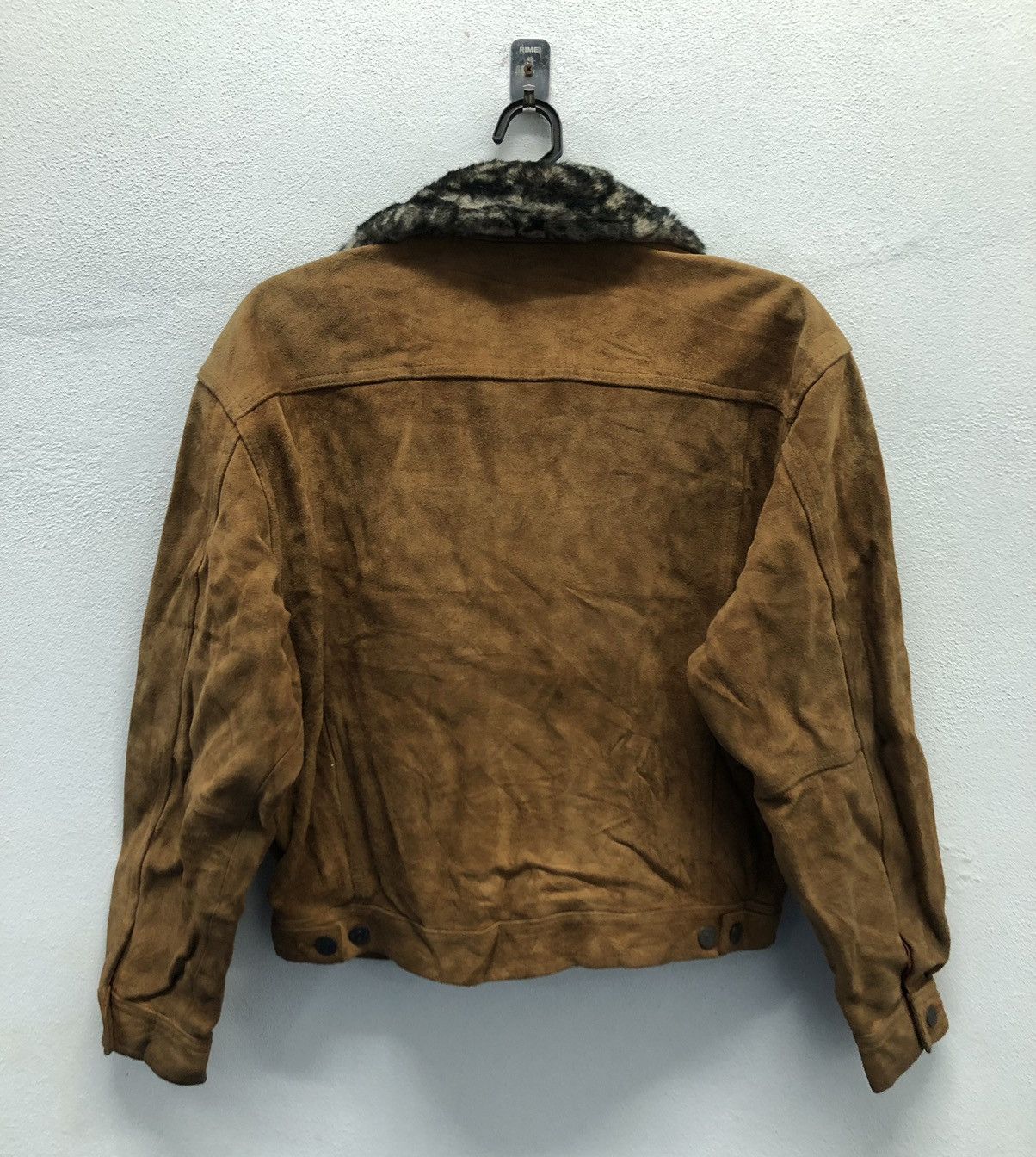 Leather Vintage Suede Jacket with Faux Fur Collar – Gelzone Basic Size US M / EU 48-50 / 2 - 2 Thumbnail
