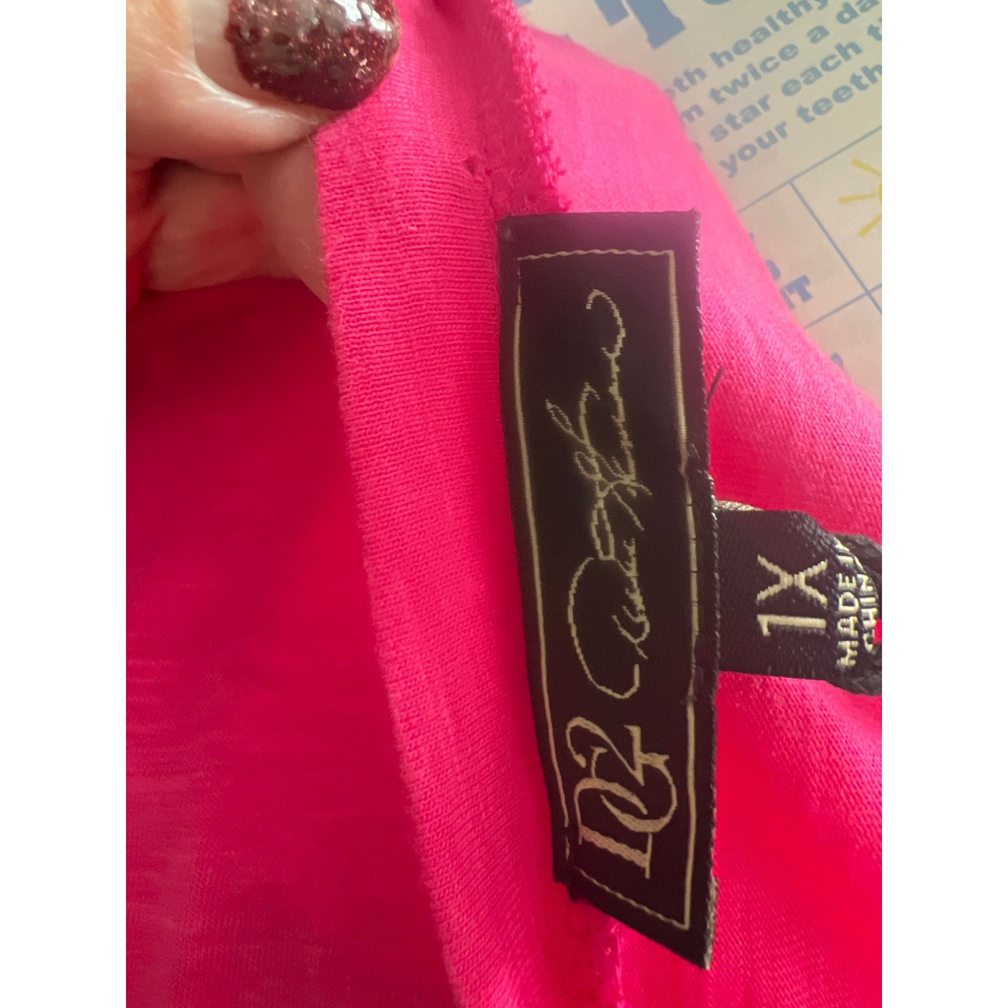 Designer Ruth Graham Womens 1X Pink Peasant Blouse With Puff Sleeves Size XL / US 12-14 / IT 48-50 - 6 Thumbnail