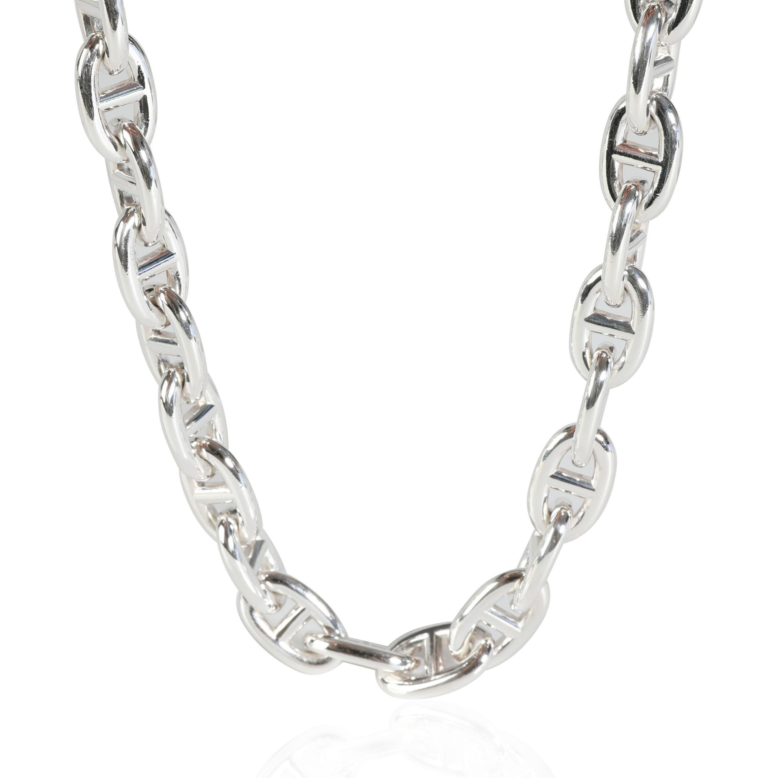 image of Hermes Chaine D'ancre Necklace In Sterling Silver, Women's