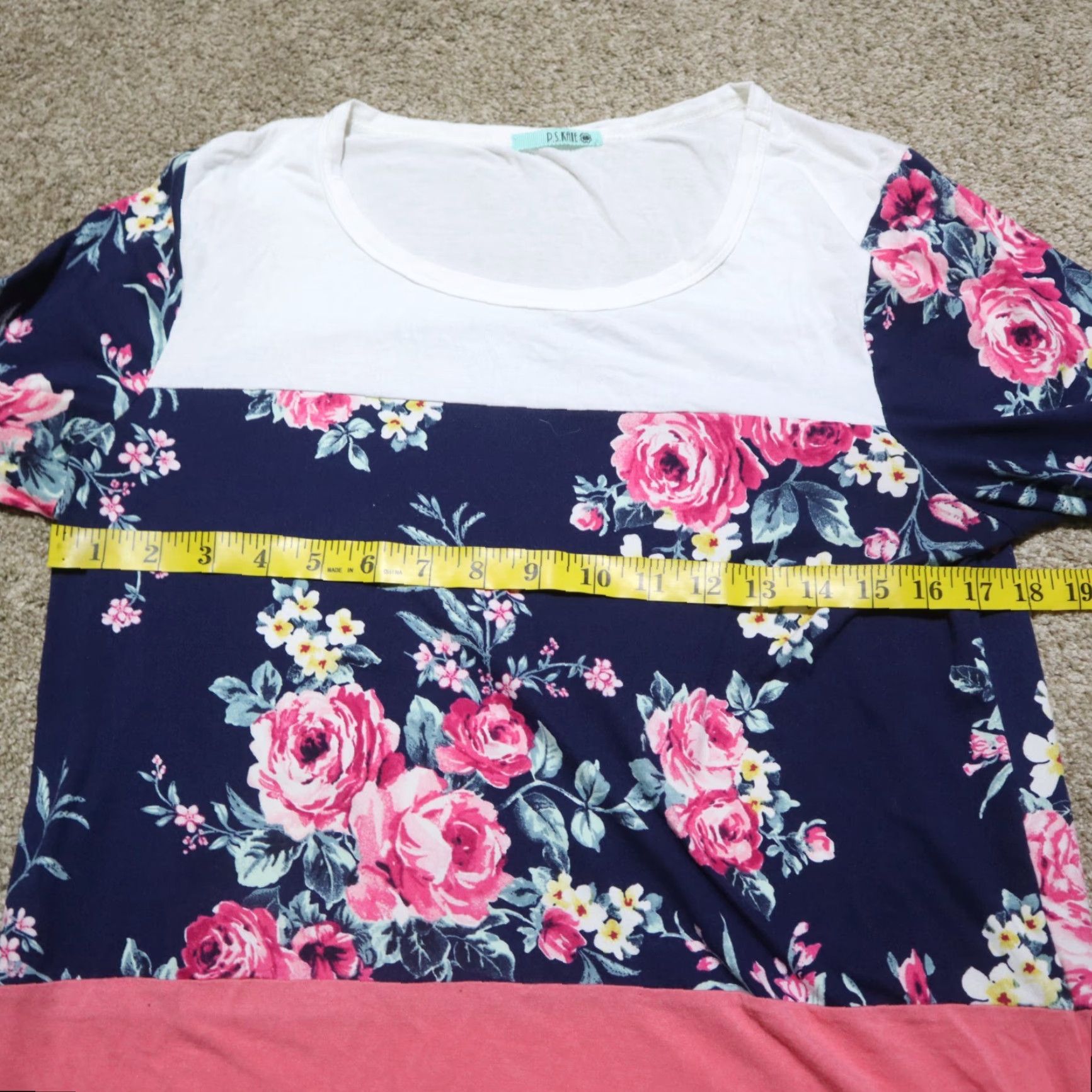 Pinko P.S Kate Shirt Womens Adult Medium Floral Lace Multicolor Pink Blue 90s Flower Short Sleeve Size M / US 6-8 / IT 42-44 - 4 Thumbnail