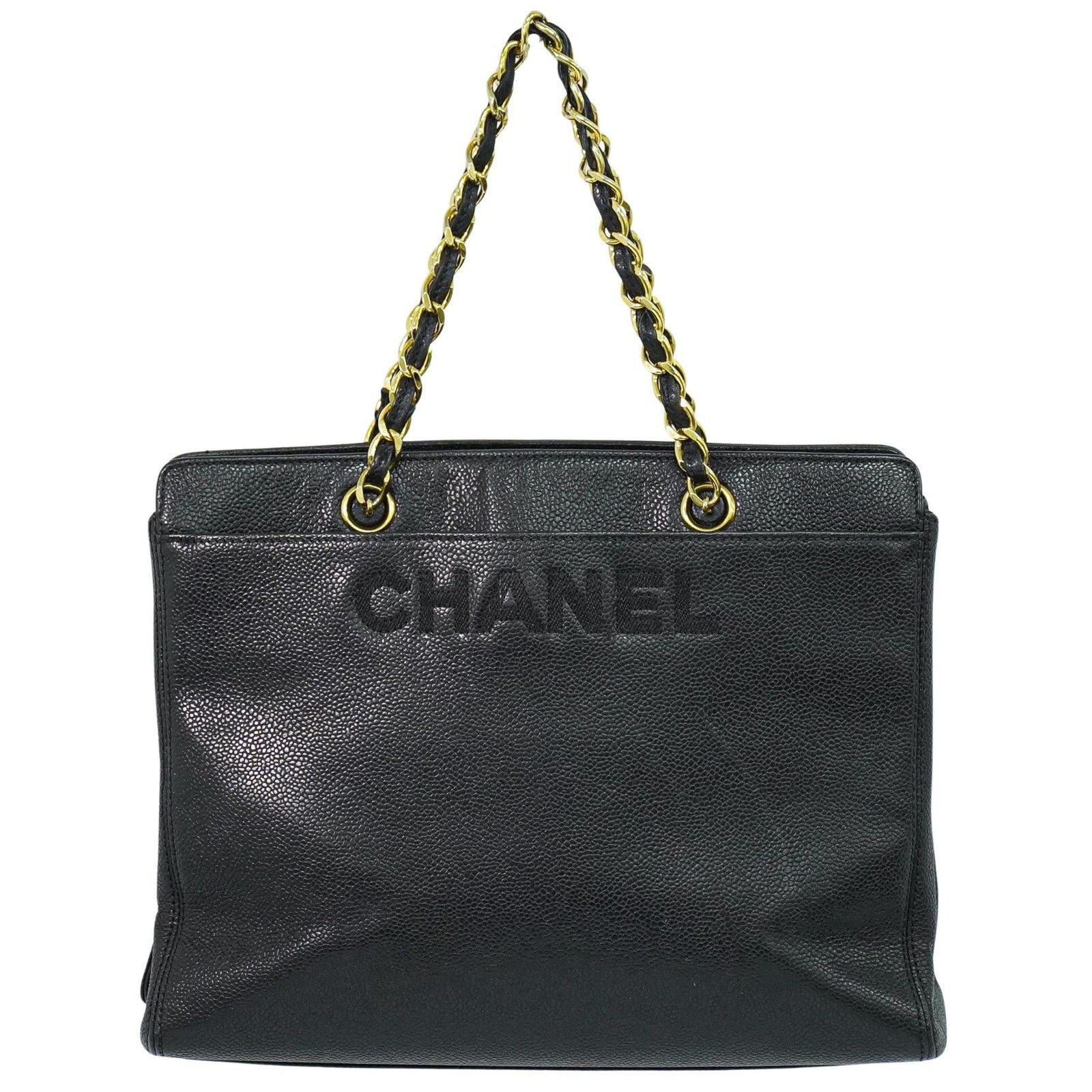 Chanel Chanel Vintage Logo Chain Tote Caviar Size ONE SIZE - 1 Thumbnail