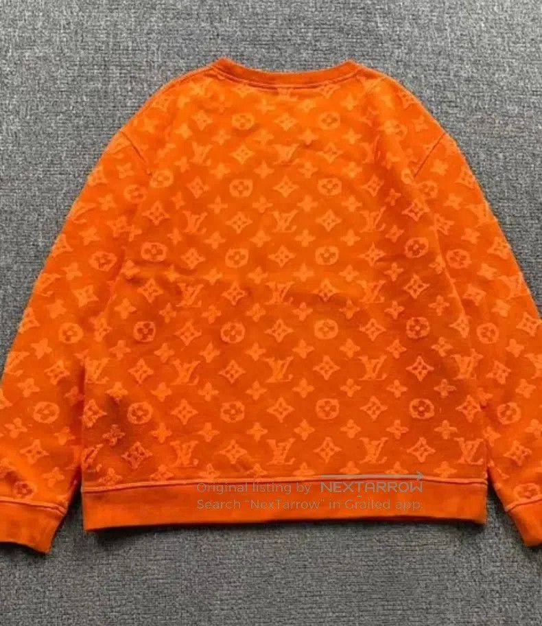 Louis Vuitton Louis Vuitton Orange flocked full-print sweatshirt Size US L / EU 52-54 / 3 - 6 Thumbnail