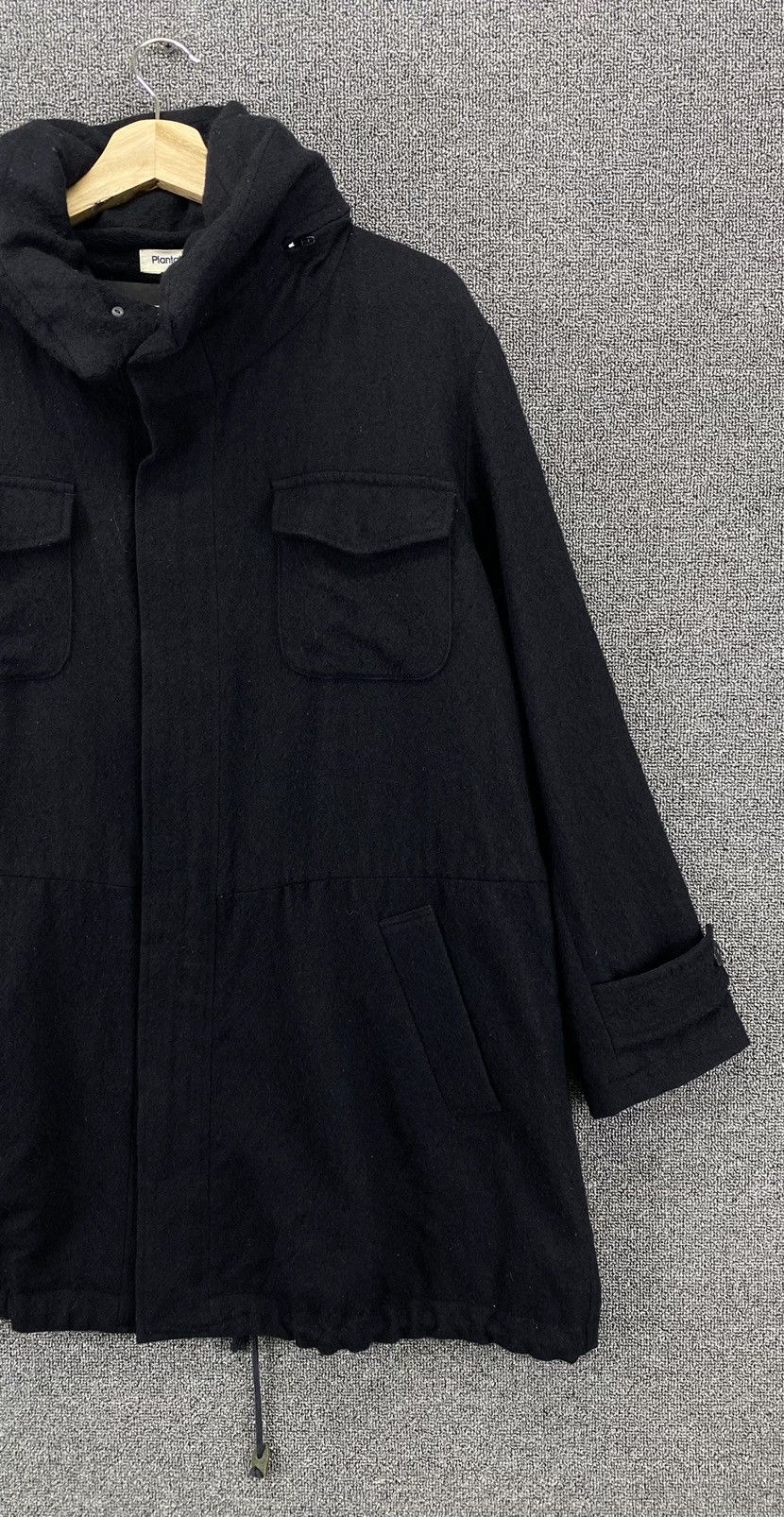 Issey Miyake Vintage Issey Miyake Plantation Black Wool Hodded Jacket Size M / US 6-8 / IT 42-44 - 3 Thumbnail