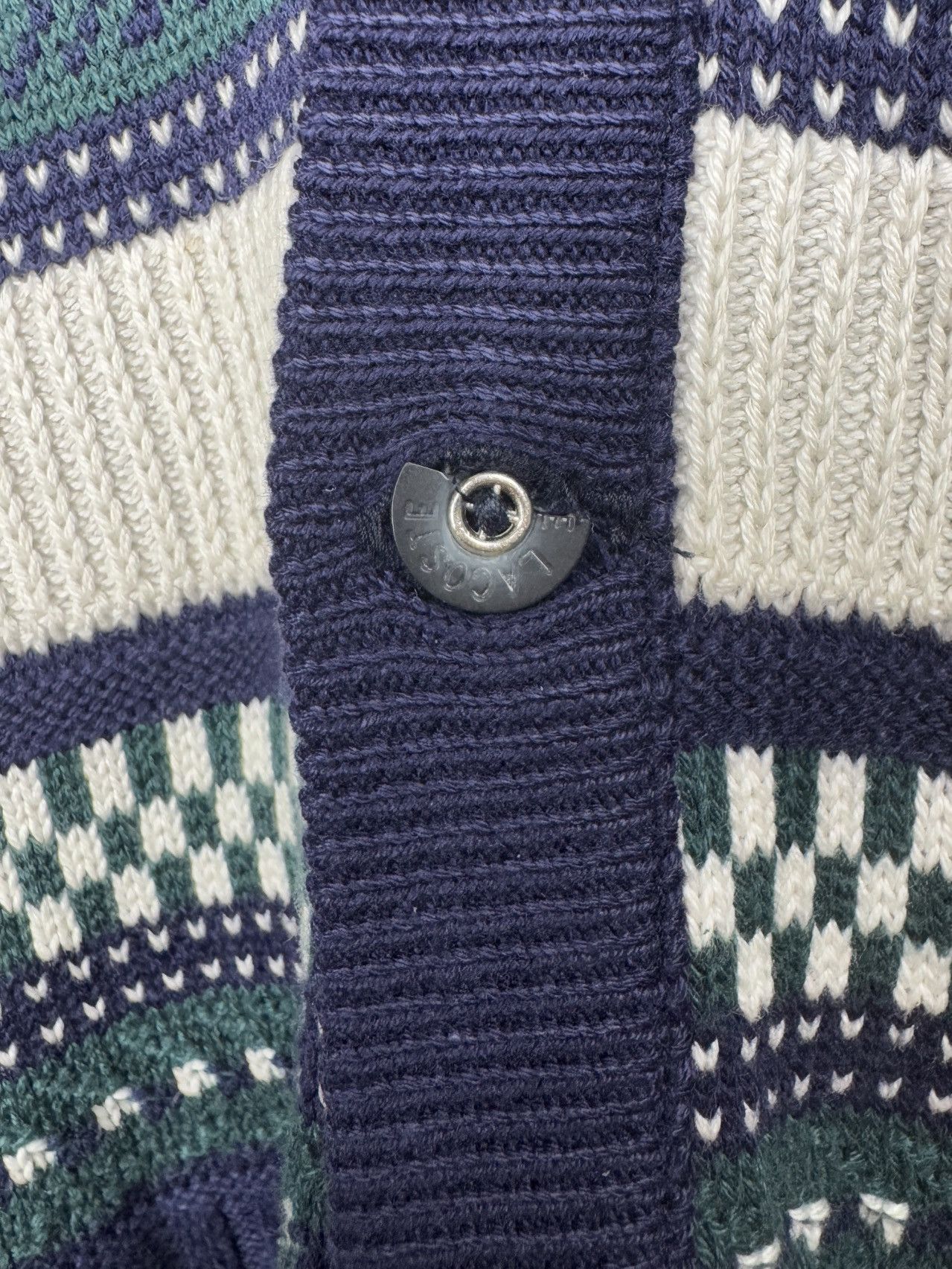 Lacoste Lacoste vintage 90s green striped cotton blend cardigan Size US L / EU 52-54 / 3 - 7 Thumbnail