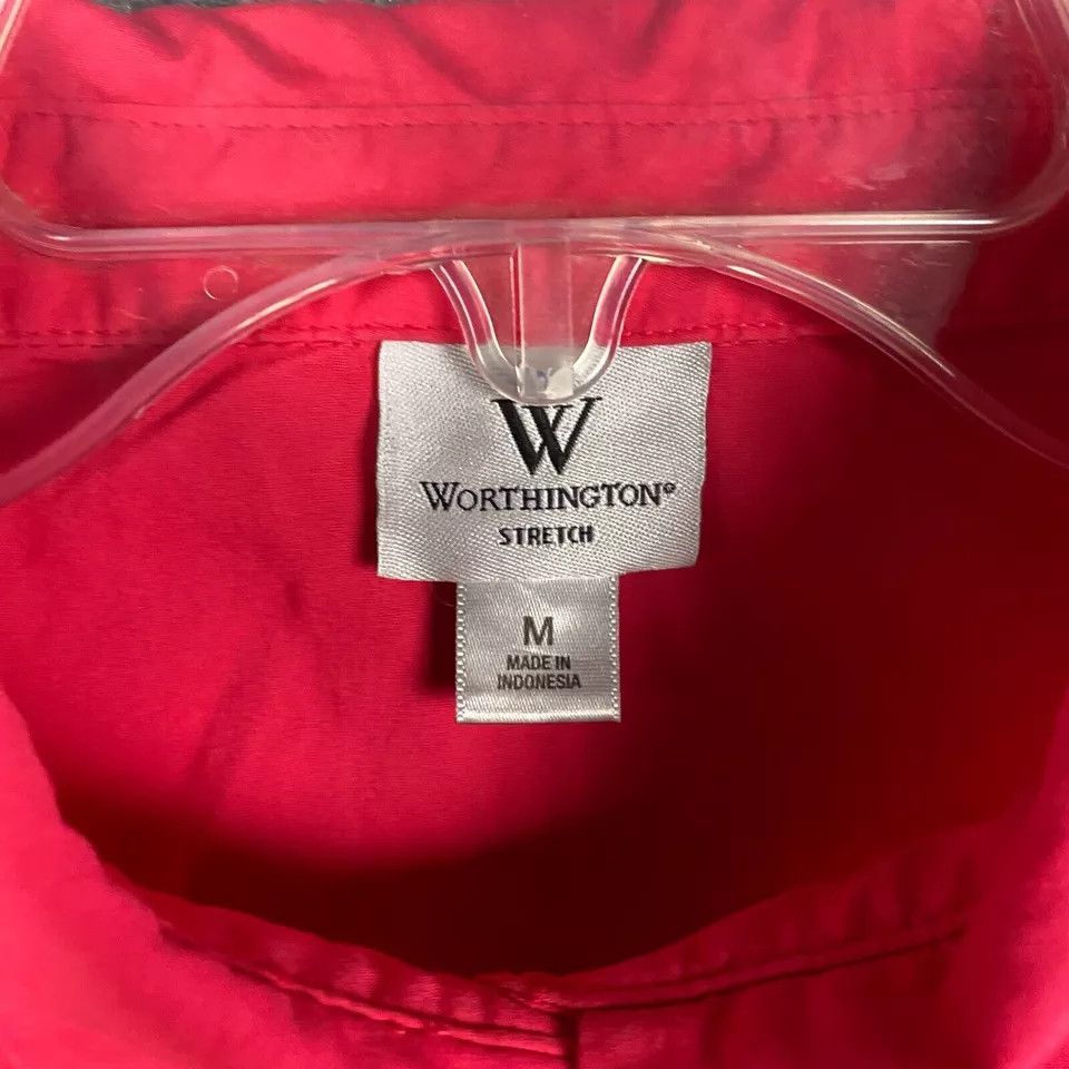 Worthington Worthington Button Up Top Women's Medium Pink Cotton M Size M / US 6-8 / IT 42-44 - 3 Thumbnail