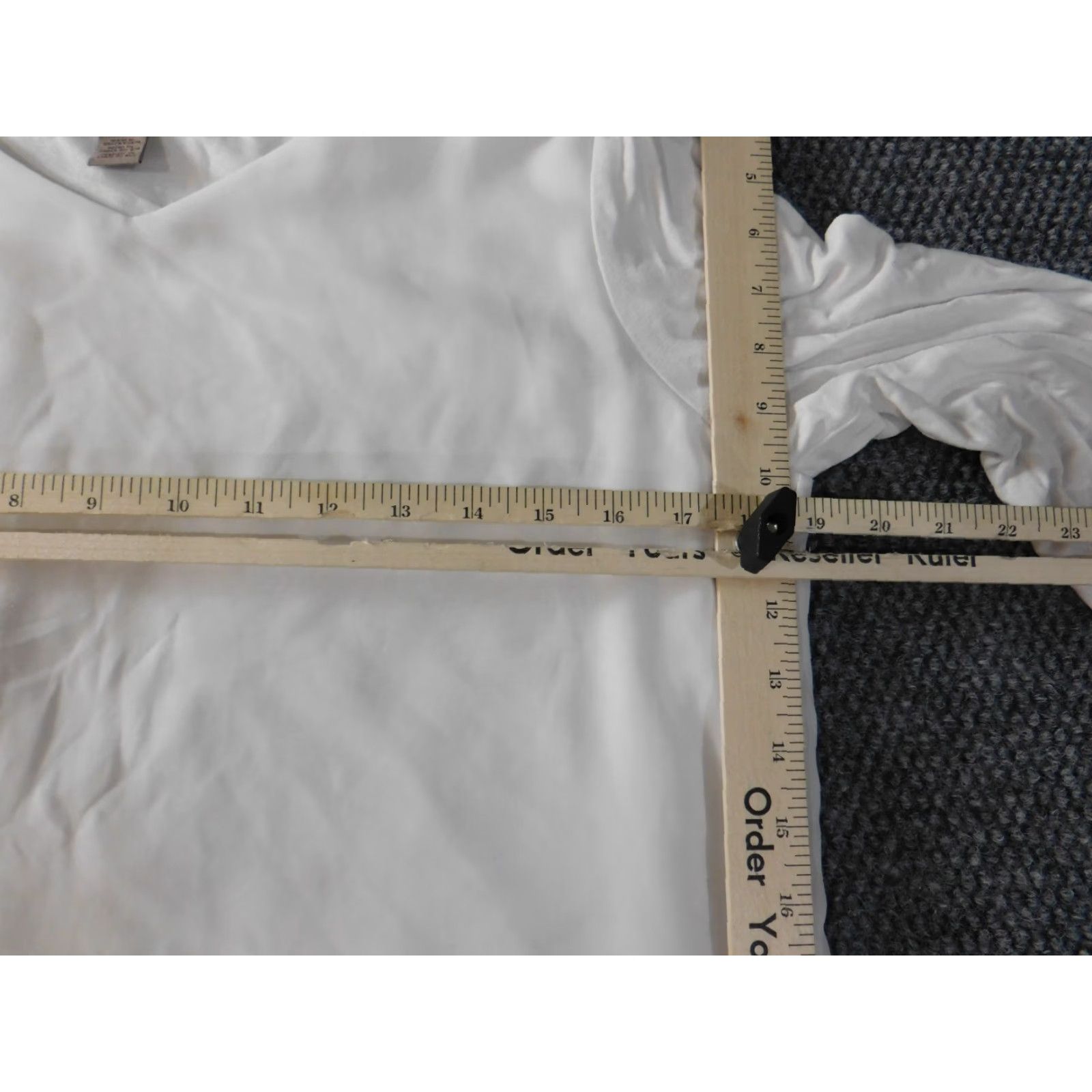 Vintage Chicos Blouse Shirt Womens 1 White V-Neck Pullover Stretch Rayon Polyester Spandex Knit Casual Regular Long Sleeve Classic Basic Polo Size XS / US 0-2 / IT 36-38 - 5 Thumbnail