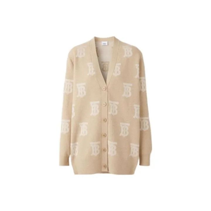 Burberry Burberry Logo Oversized Knit Cardigan for Women 0079 Size S / US 4 / IT 40 - 1 Thumbnail