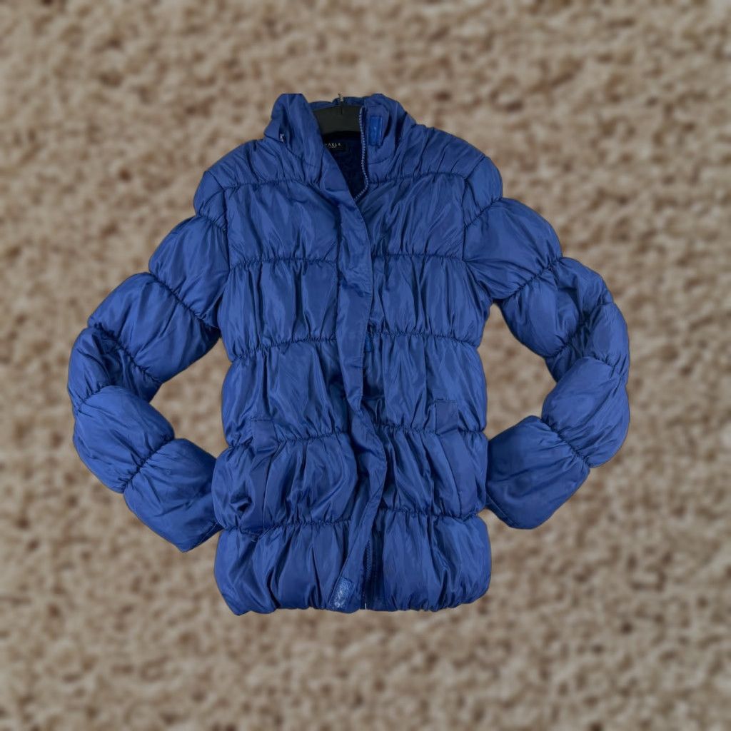 Uniqlo Michael F Collection Jacket Women Large Blue Puffer Fleece Lined Mock Neck Quilt Size L / US 10 / IT 46 - 1 Thumbnail