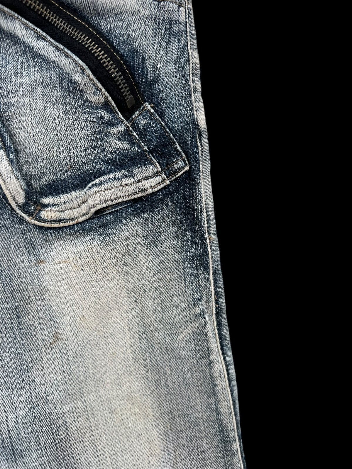 Vintage Vintage PPFM Acid Washed Curved Leg Denim Jeans Size US 31 - 12 Thumbnail