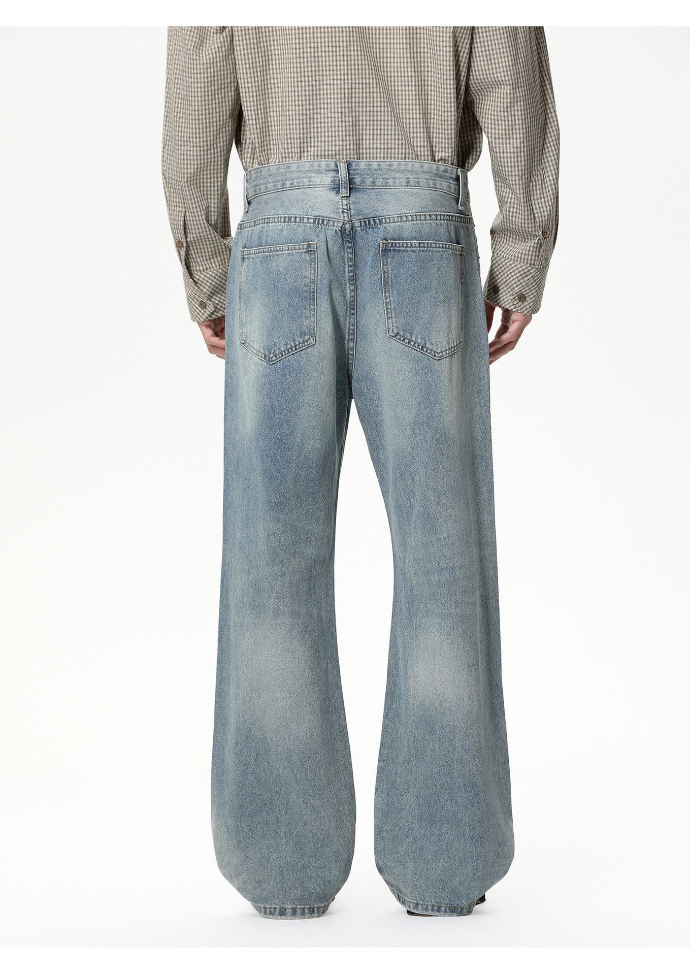 Japanese Brand Men's high street vibe slim-fit washed flared jeans Size US 32 / EU 48 - 5 Thumbnail