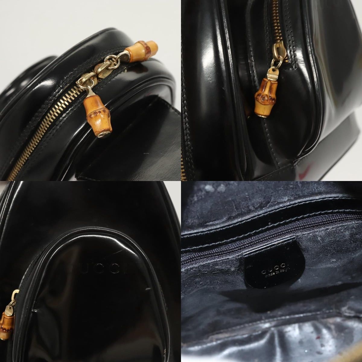 Gucci GUCCI Bamboo Shoulder Bag Enamel Black Gold 007 2113 007 Size ONE SIZE - 11 Thumbnail