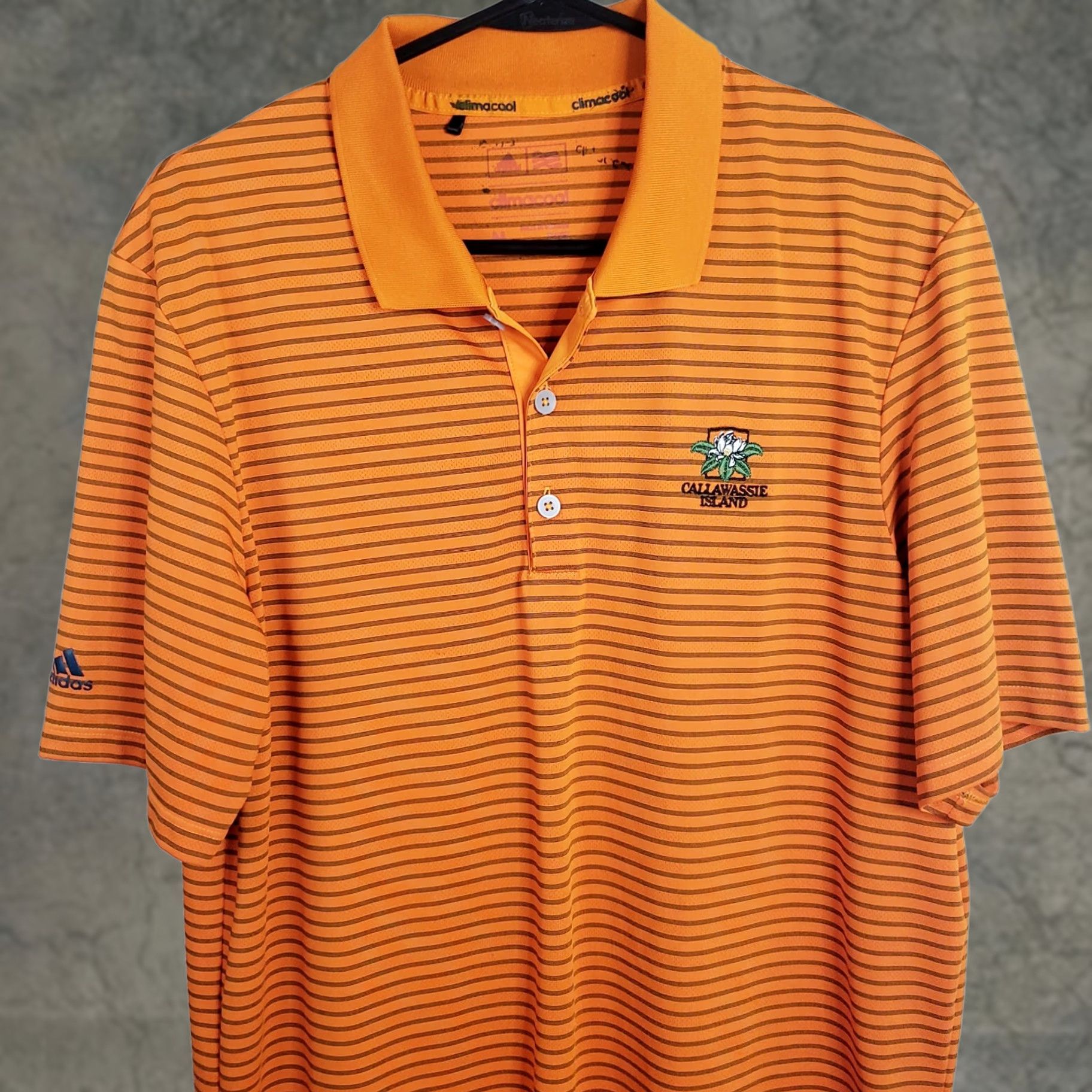 Adidas Adidas Polo Golf Shirt Short Sleeve Orange Striped Climacool M Mens VINTAGE? Size US M / EU 48-50 / 2 - 1 Thumbnail