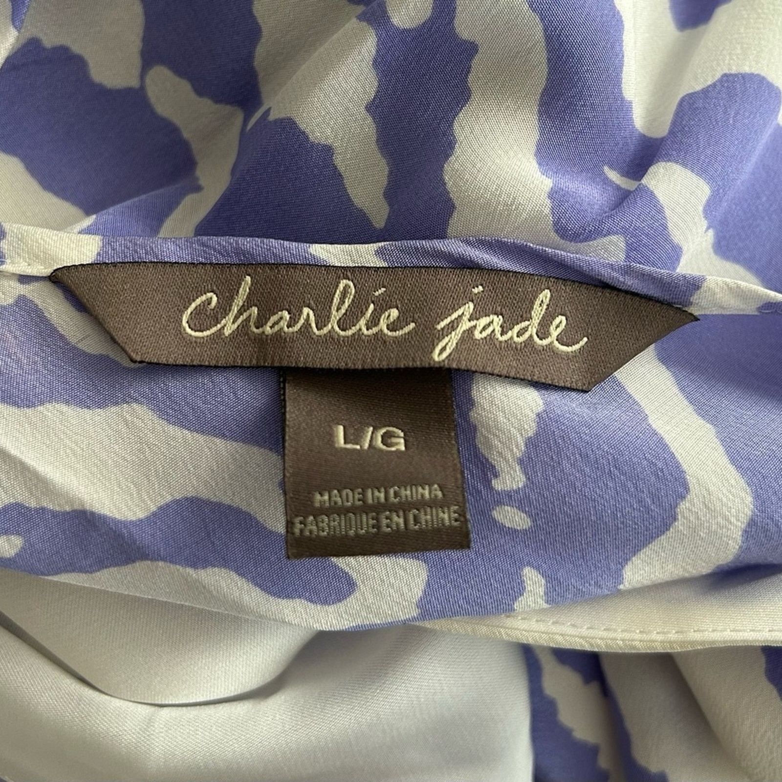 Other Charlie Jade lilac zebra print silk women’s large romper Size 37" - 3 Thumbnail
