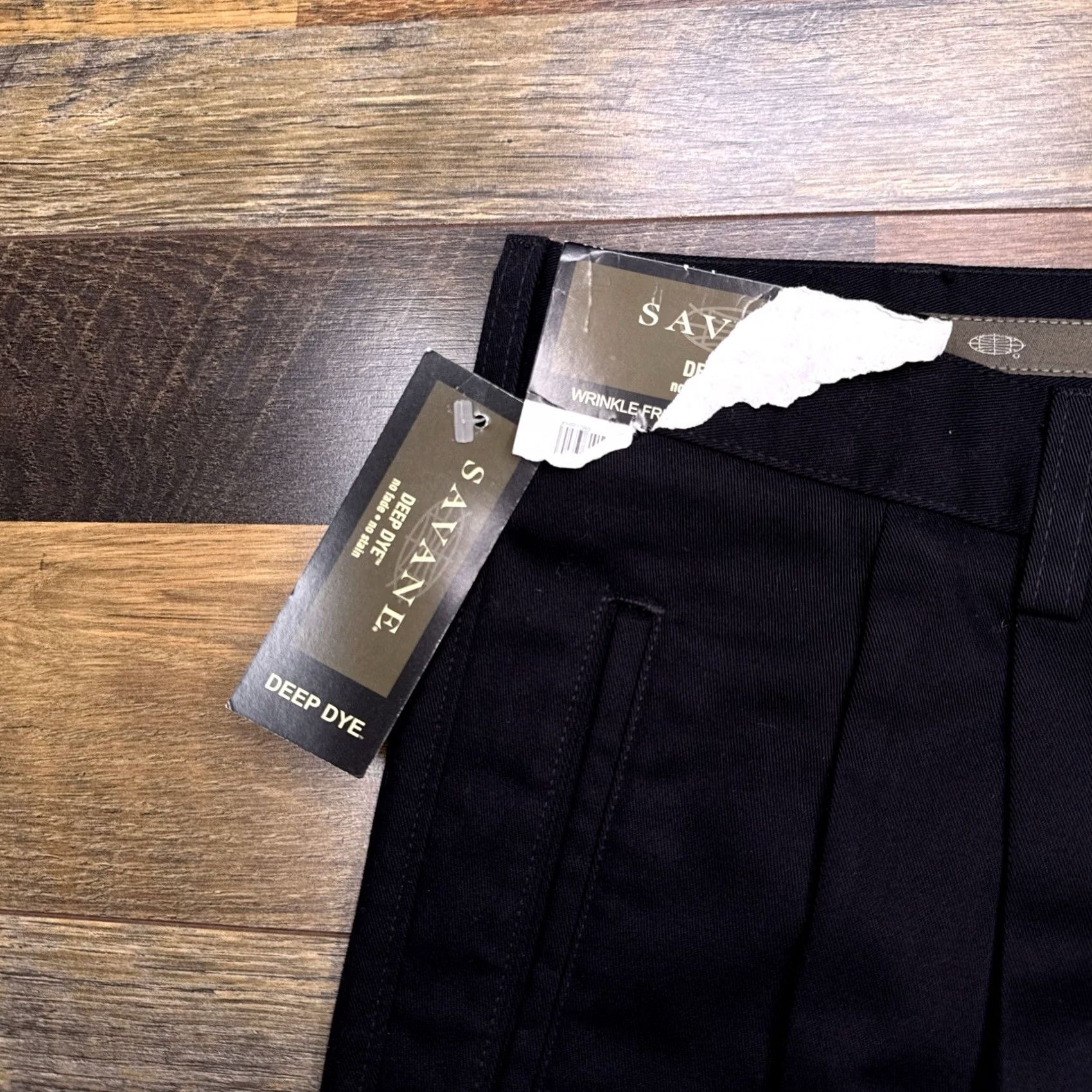 Savane Savane Pants Mens 38x34 Black Wrinkle Free Permanent Crease Deep Dye New Size US 38 / EU 54 - 5 Thumbnail