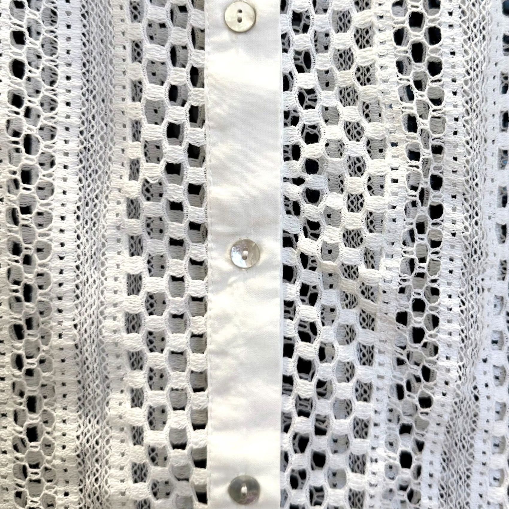 Zara ZARA White Crochet Knit Sleeveless Collar Button Down Small Women S Button-Up Shirt Size S / US 4 / IT 40 - 2 Thumbnail