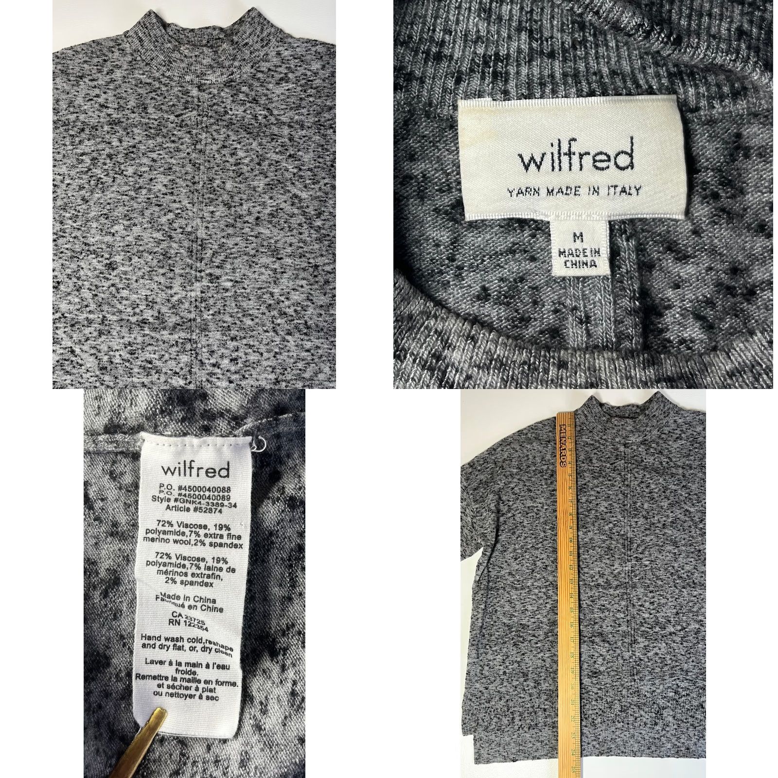 Vintage Wilfred Women’s Knit Sweater Heather Gray XS/ML? (Original lacks size clarity) Size M / US 6-8 / IT 42-44 - 8 Thumbnail
