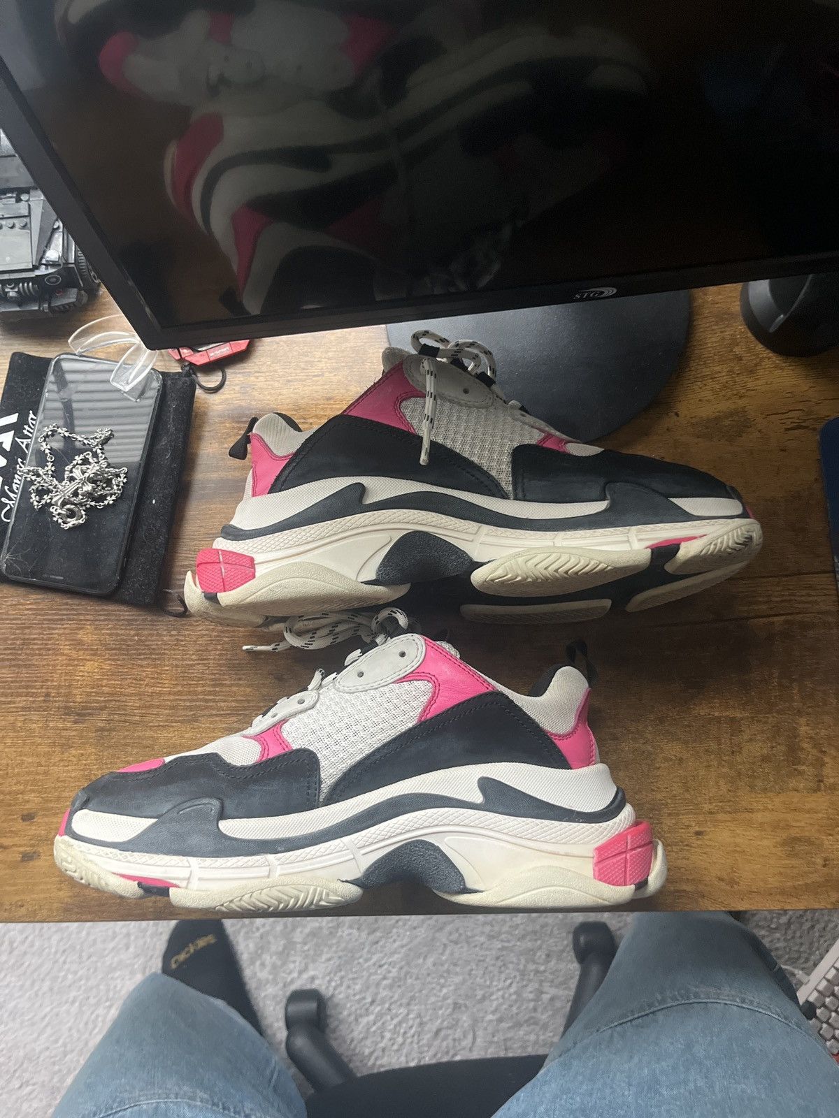 Balenciaga White and pink balenciaga triple s Size US 8 / EU 41 - 5 Thumbnail